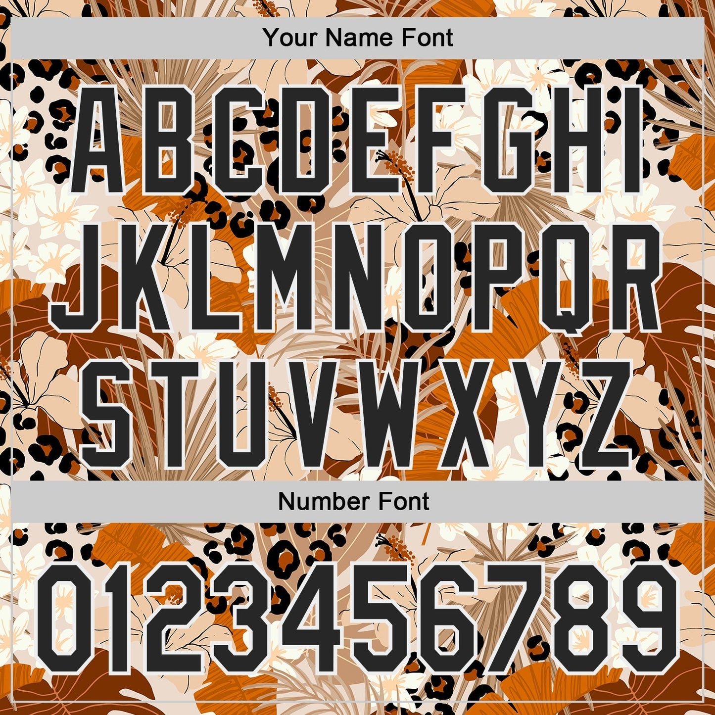 Custom Brown Black-White Leopard Print Tropical Jungle Authentic Baseball Jersey baseball jersey product view 5