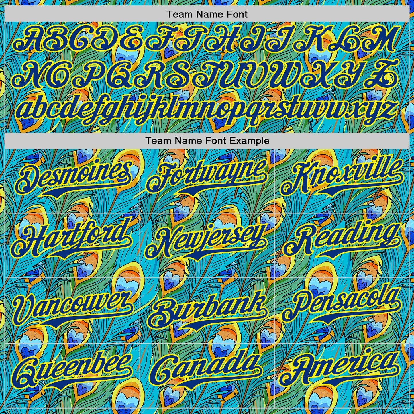 Custom Blue Royal Green-Light Yellow Peacock Feather Print Authentic Baseball Jersey baseball jersey product view 4