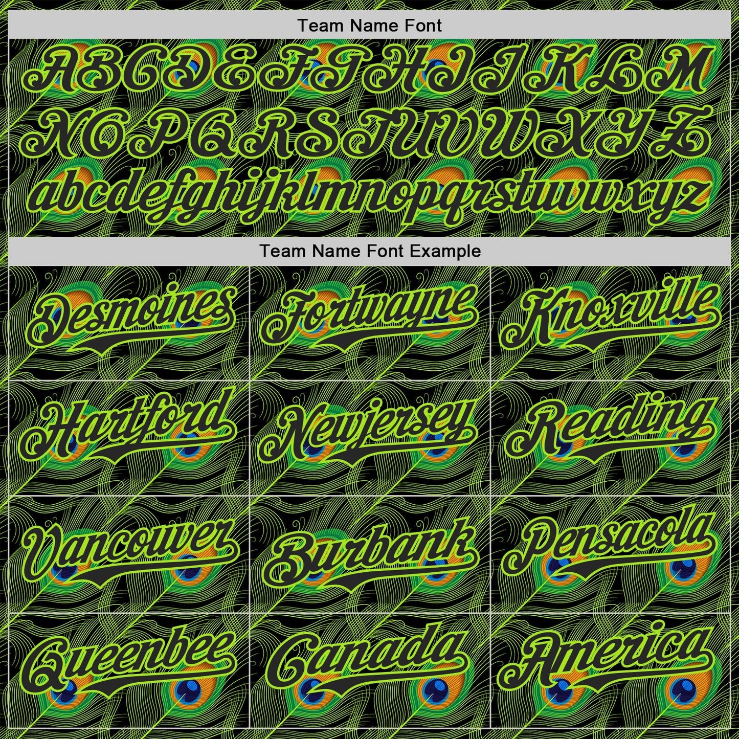 Custom Black-Neon Green Peacock Feather Print Authentic Baseball Jersey baseball jersey product view 4