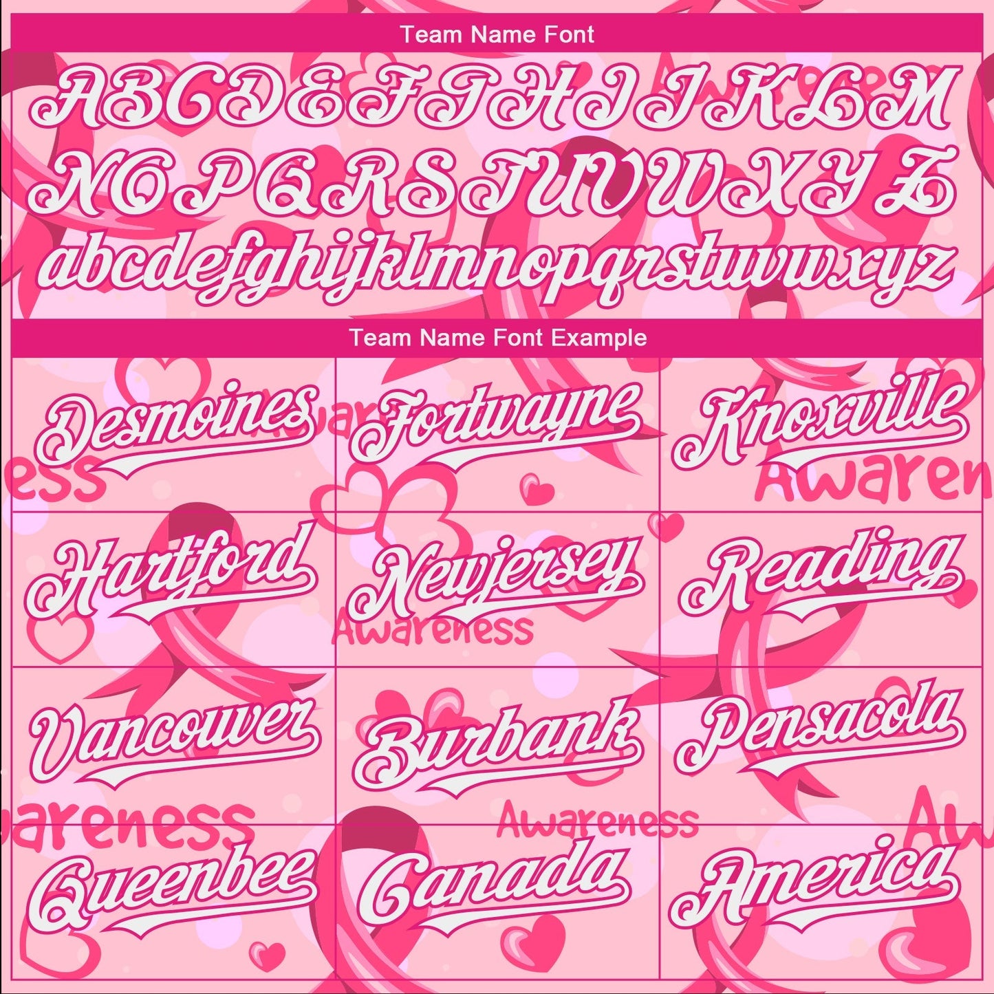 Custom Pink White-Hot Pink 3D Pink Ribbon Breast Cancer Awareness Month Women Health Care Support Authentic Baseball Jersey baseball jersey product view 4