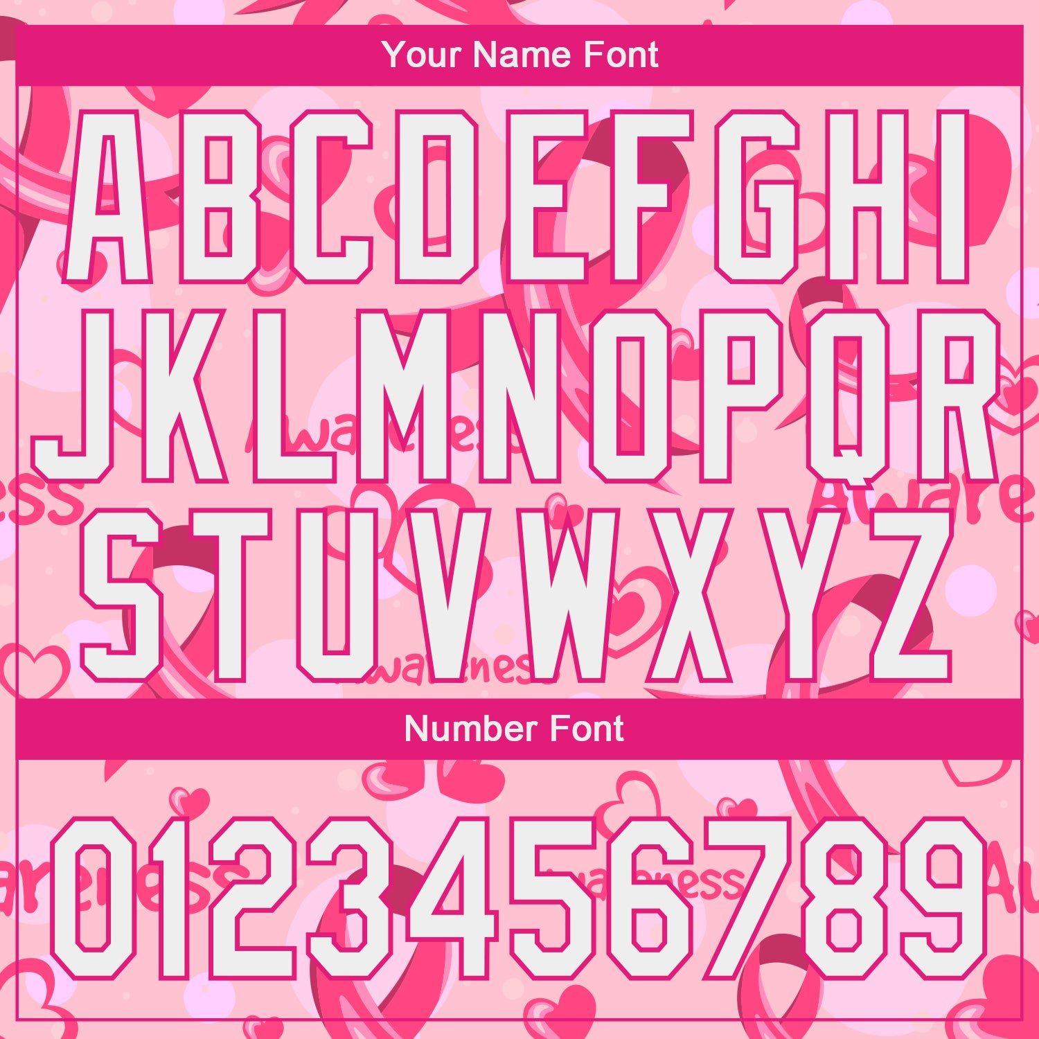 Custom Pink White-Hot Pink 3D Pink Ribbon Breast Cancer Awareness Month Women Health Care Support Authentic Baseball Jersey baseball jersey product view 5