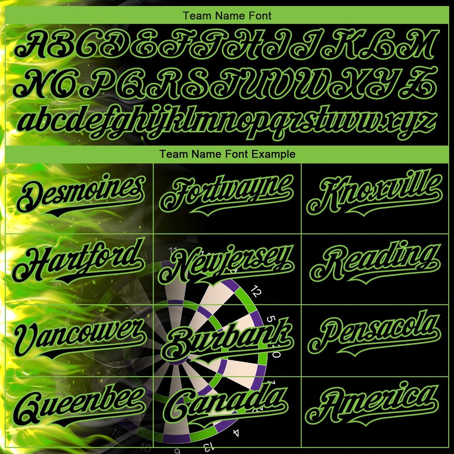 Custom Black Neon Green 3D Pattern Design Fiery Dart Board Authentic Baseball Jersey baseball jersey product view 4