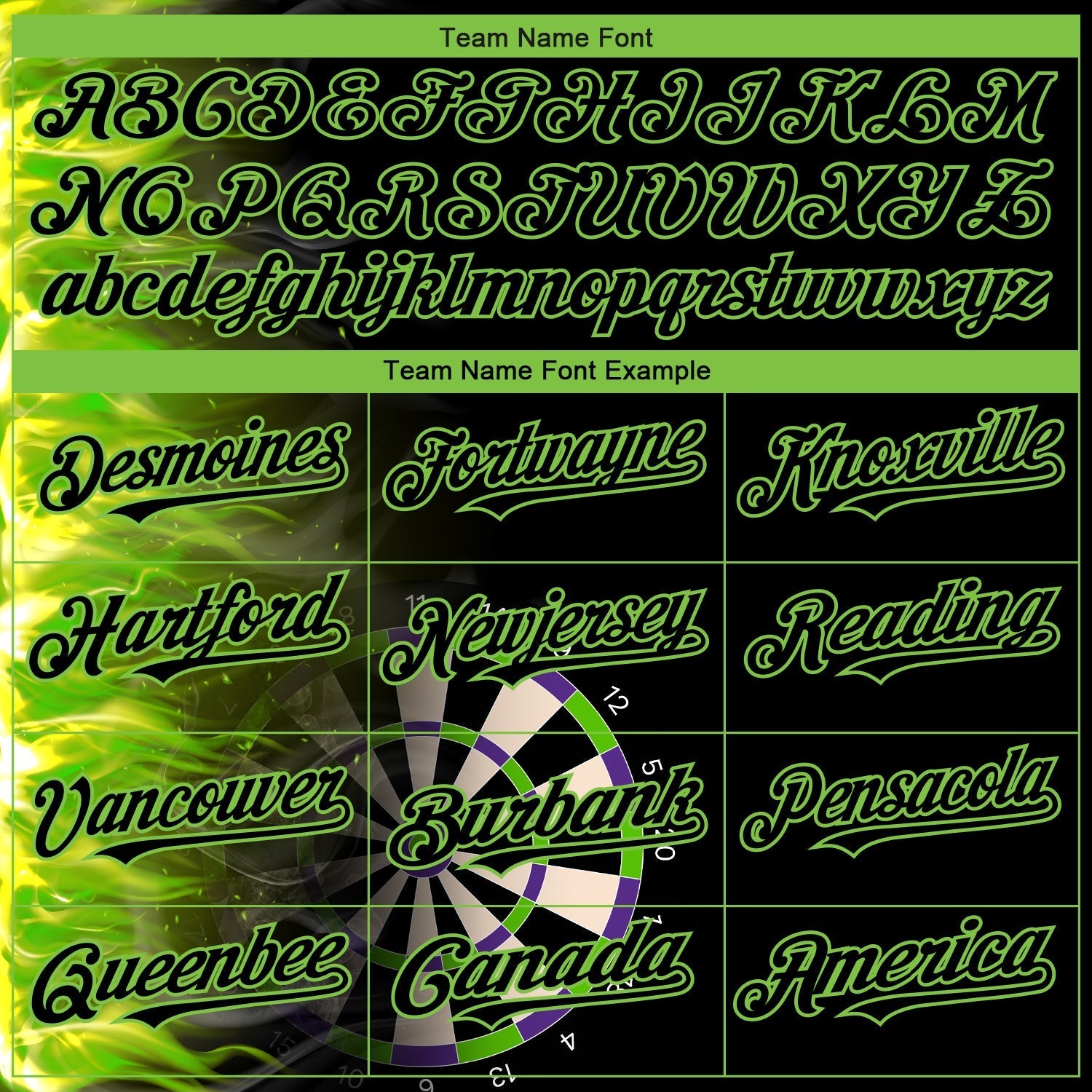 Custom Black Neon Green 3D Pattern Design Fiery Dart Board Authentic Baseball Jersey baseball jersey product view 4