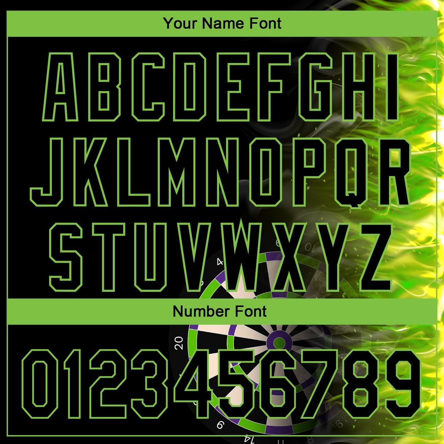 Custom Black Neon Green 3D Pattern Design Fiery Dart Board Authentic Baseball Jersey baseball jersey product view 5