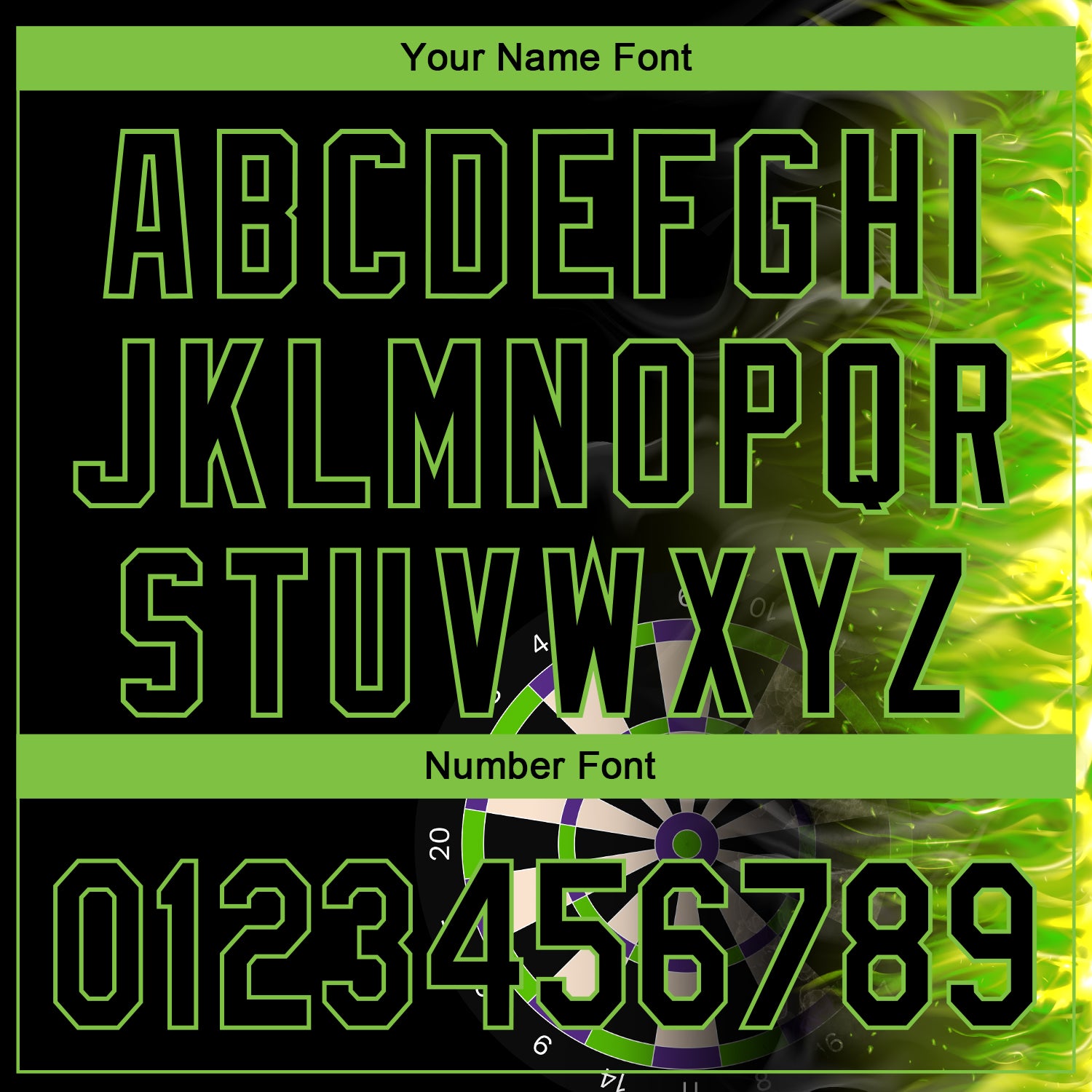 Custom Black Neon Green 3D Pattern Design Fiery Dart Board Authentic Baseball Jersey baseball jersey product view 5