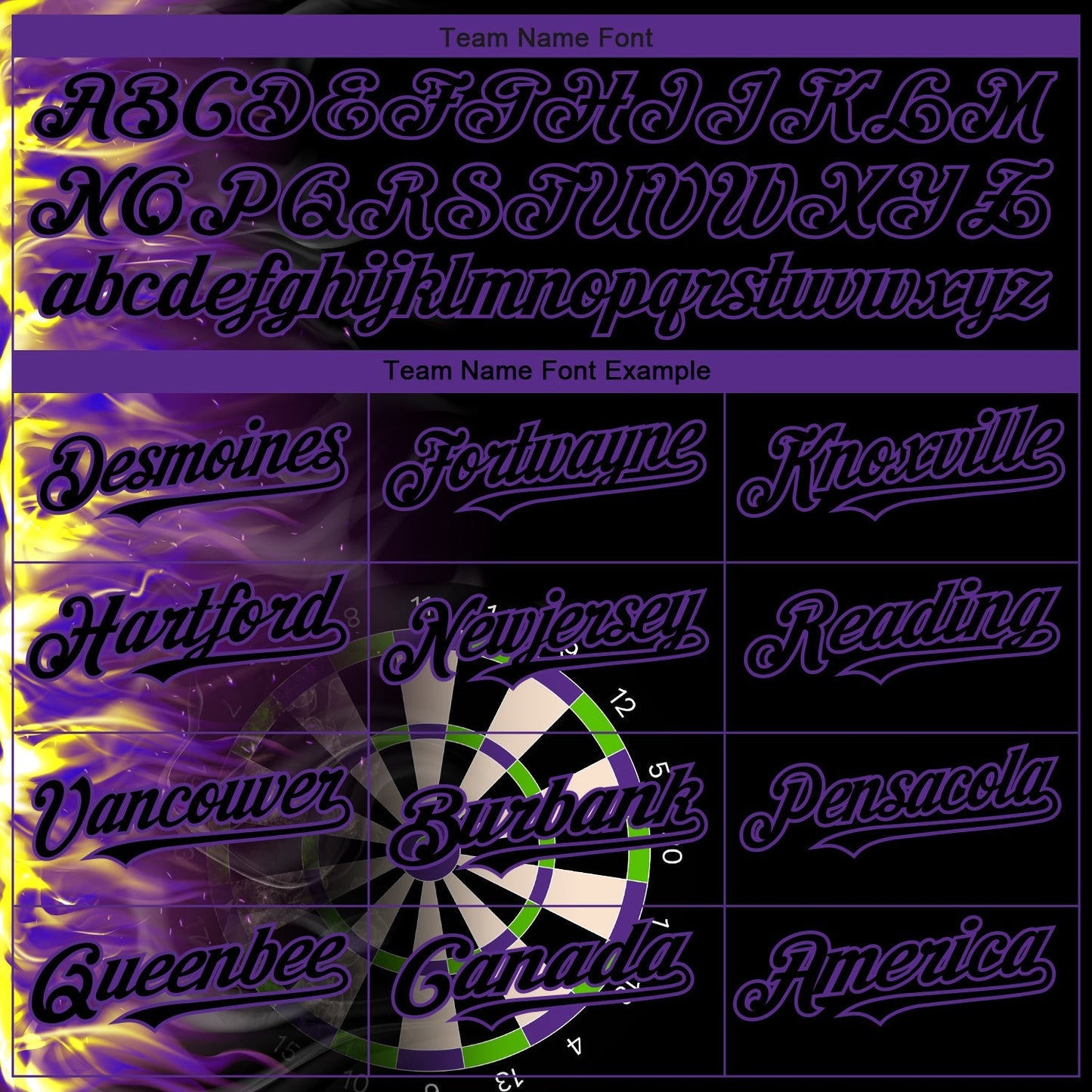 Custom Black Purple 3D Pattern Design Fiery Dart Board Authentic Baseball Jersey baseball jersey product view 4