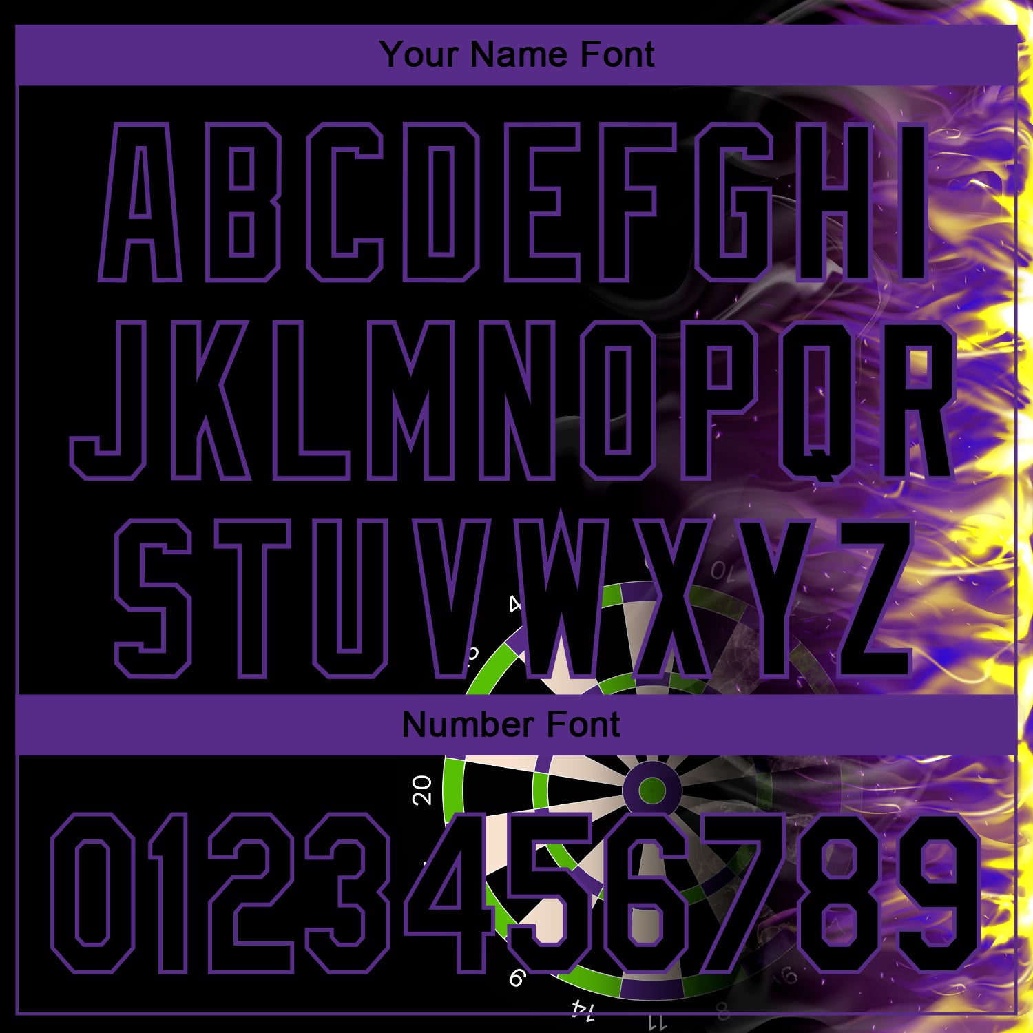 Custom Black Purple 3D Pattern Design Fiery Dart Board Authentic Baseball Jersey baseball jersey product view 5