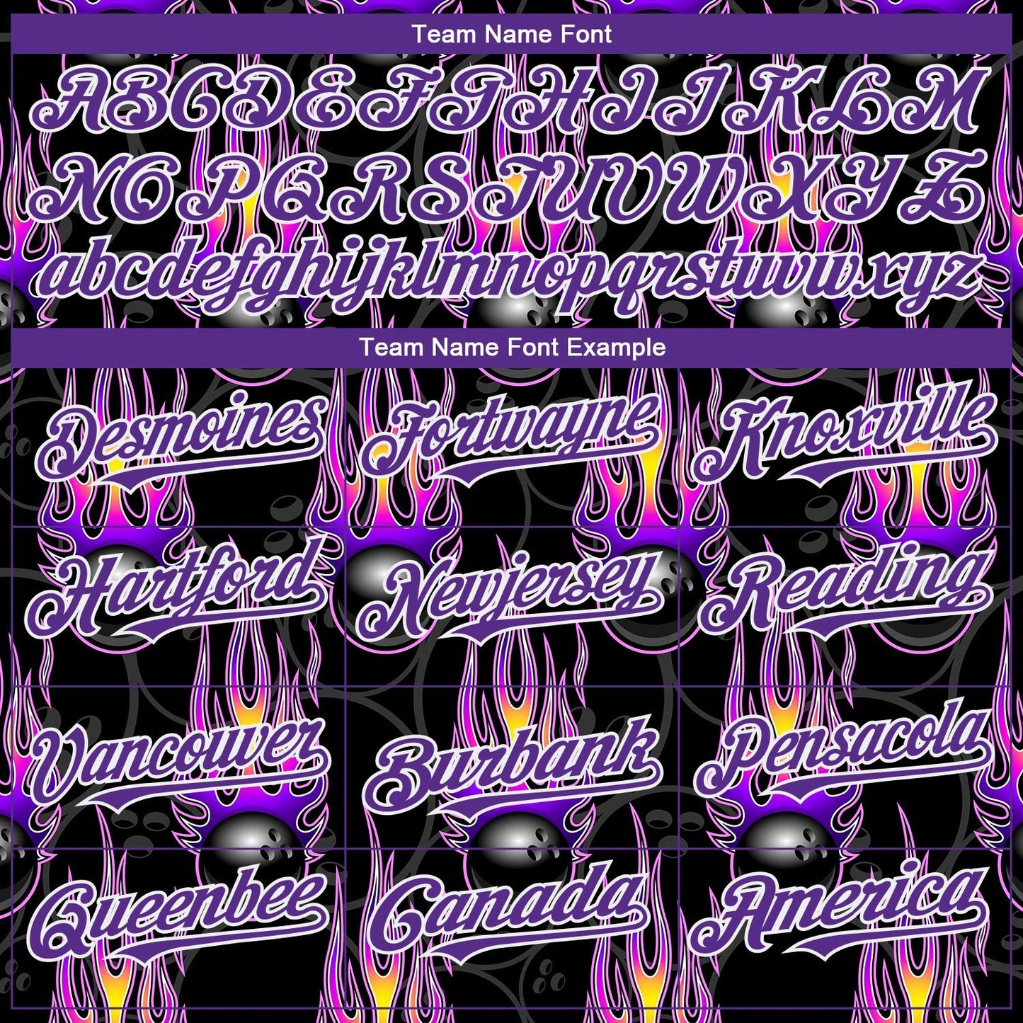 Custom Black Purple-White 3D Pattern Design Bowling Ball With Hotrod Flame Authentic Baseball Jersey baseball jersey product view 4