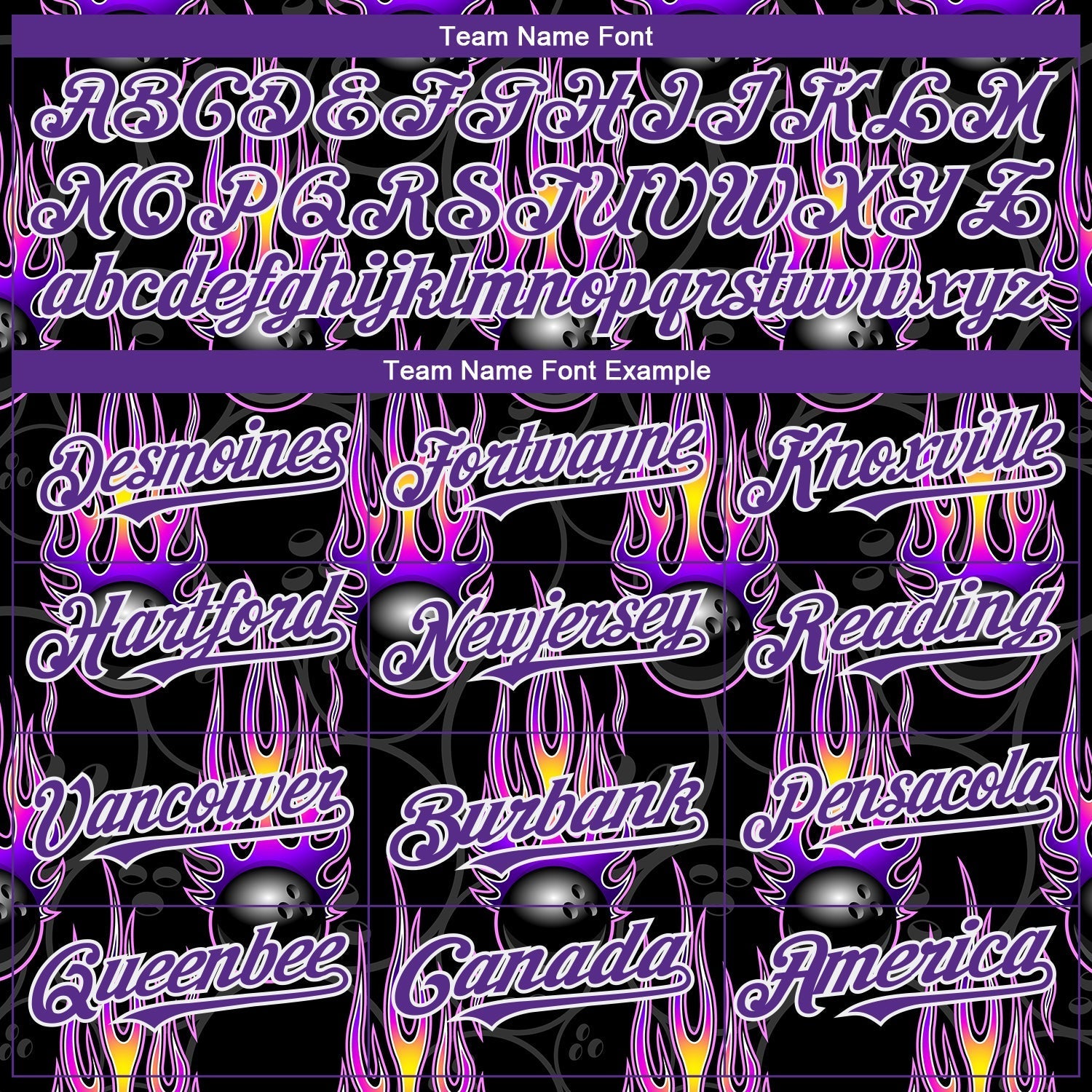 Custom Black Purple-White 3D Pattern Design Bowling Ball With Hotrod Flame Authentic Baseball Jersey baseball jersey product view 4