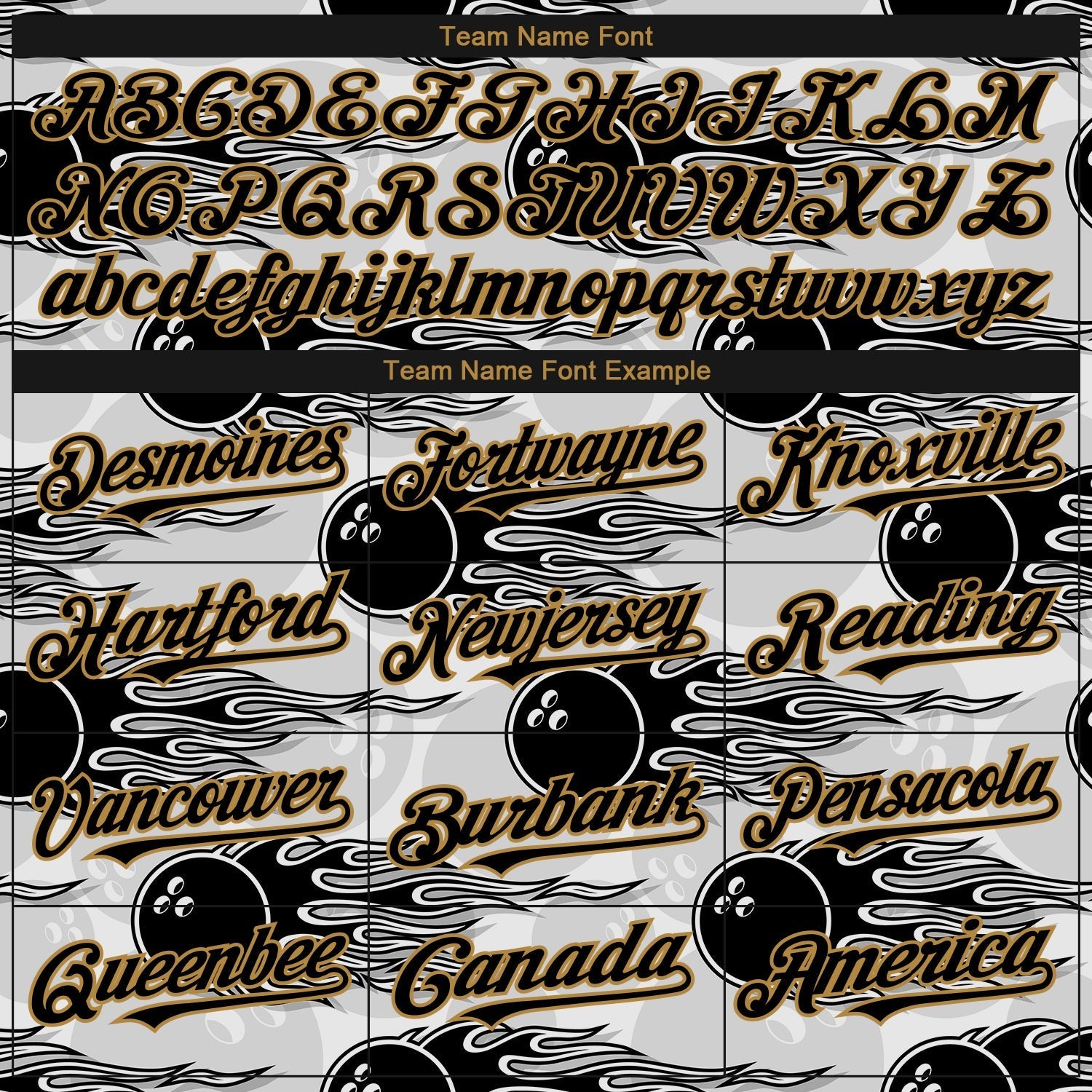 Custom White Black-Old Gold 3D Pattern Design Bowling Ball With Hotrod Flame Authentic Baseball Jersey baseball jersey product view 4