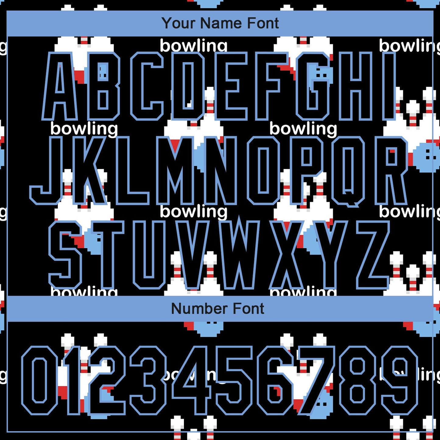 Custom Black Light Blue 3D Pattern Design Bowling Authentic Baseball Jersey baseball jersey product view 5
