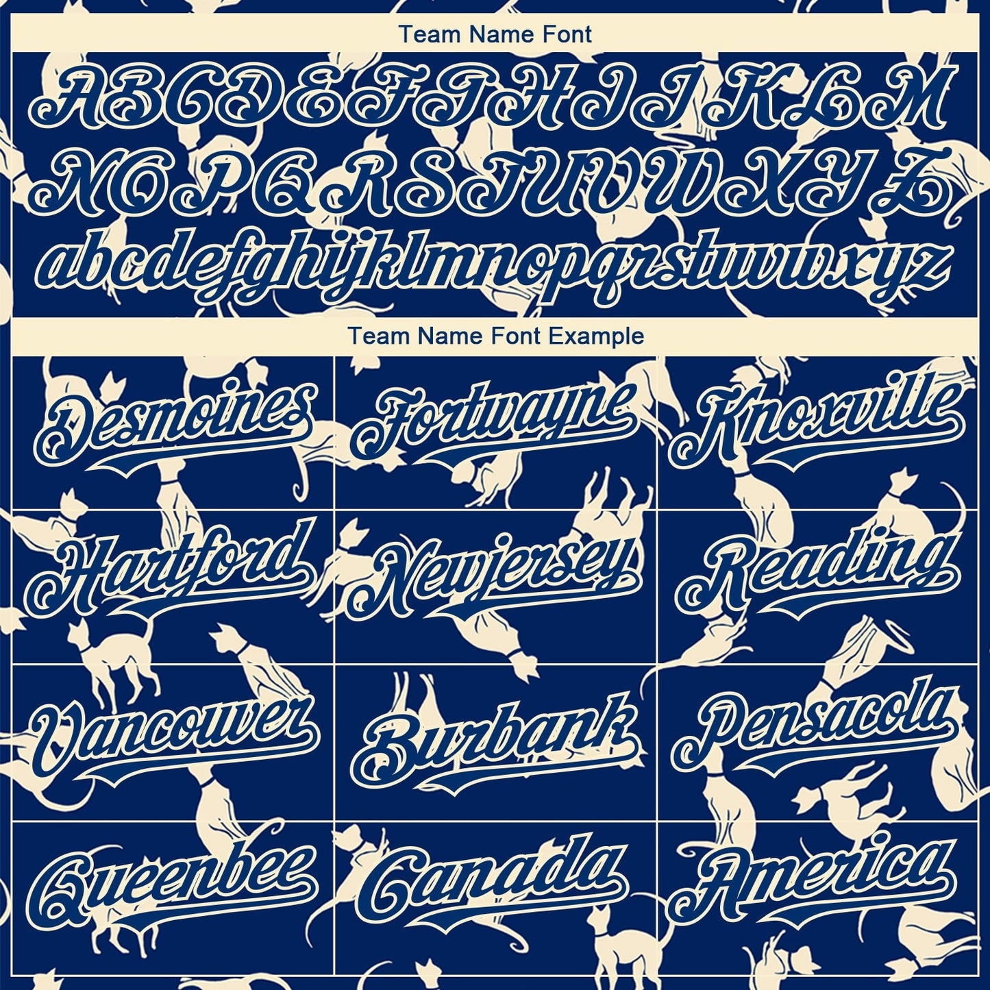 Custom US Navy Blue Cream 3D Pattern Design Cat Authentic Baseball Jersey baseball jersey product view 4