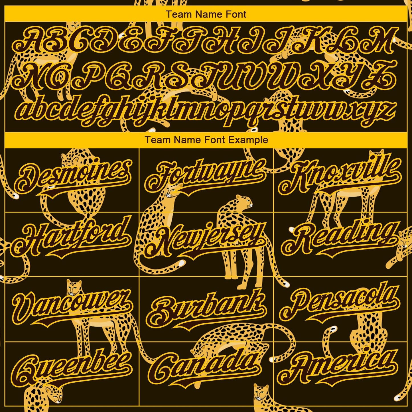 Custom Brown Yellow 3D Pattern Design Leopard Authentic Baseball Jersey baseball jersey product view 4