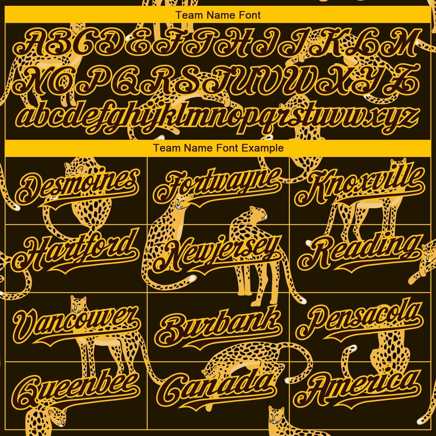 Custom Brown Yellow 3D Pattern Design Leopard Authentic Baseball Jersey baseball jersey product view 4
