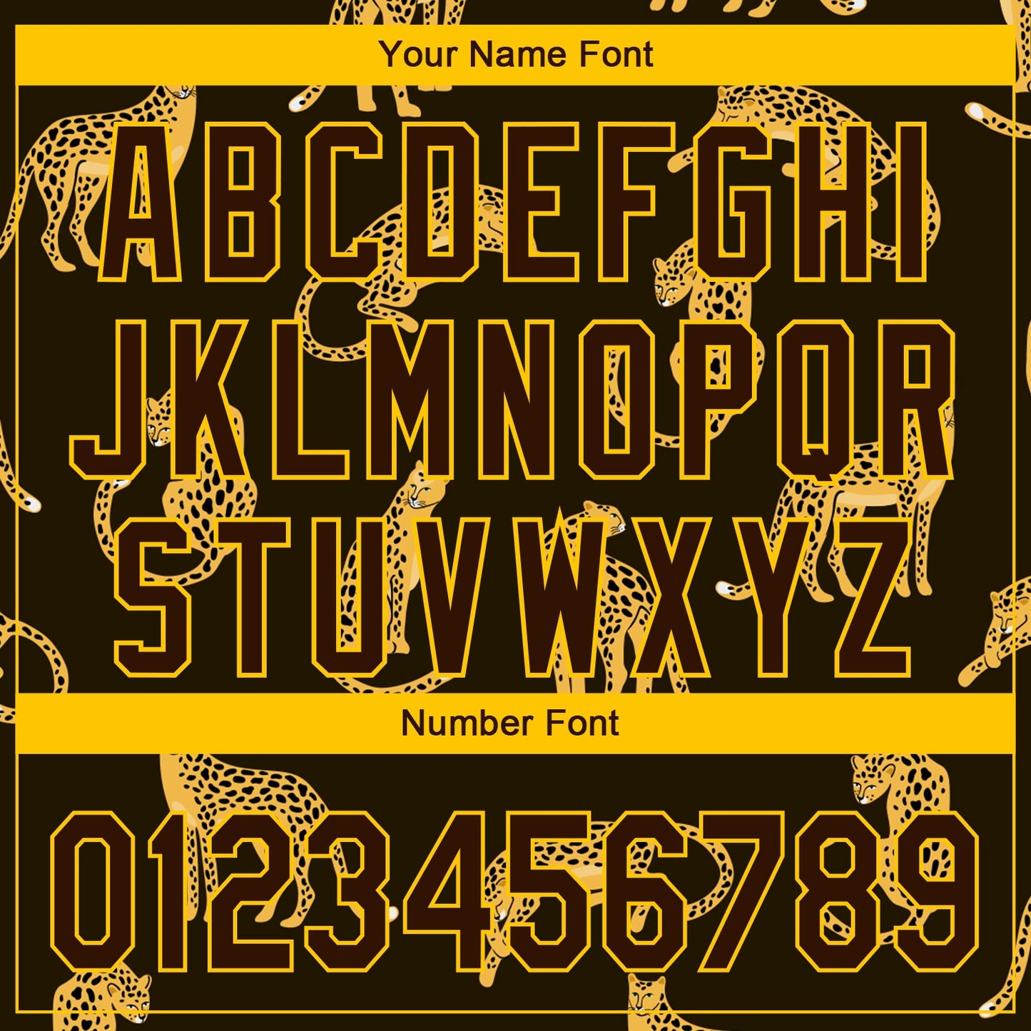 Custom Brown Yellow 3D Pattern Design Leopard Authentic Baseball Jersey baseball jersey product view 5