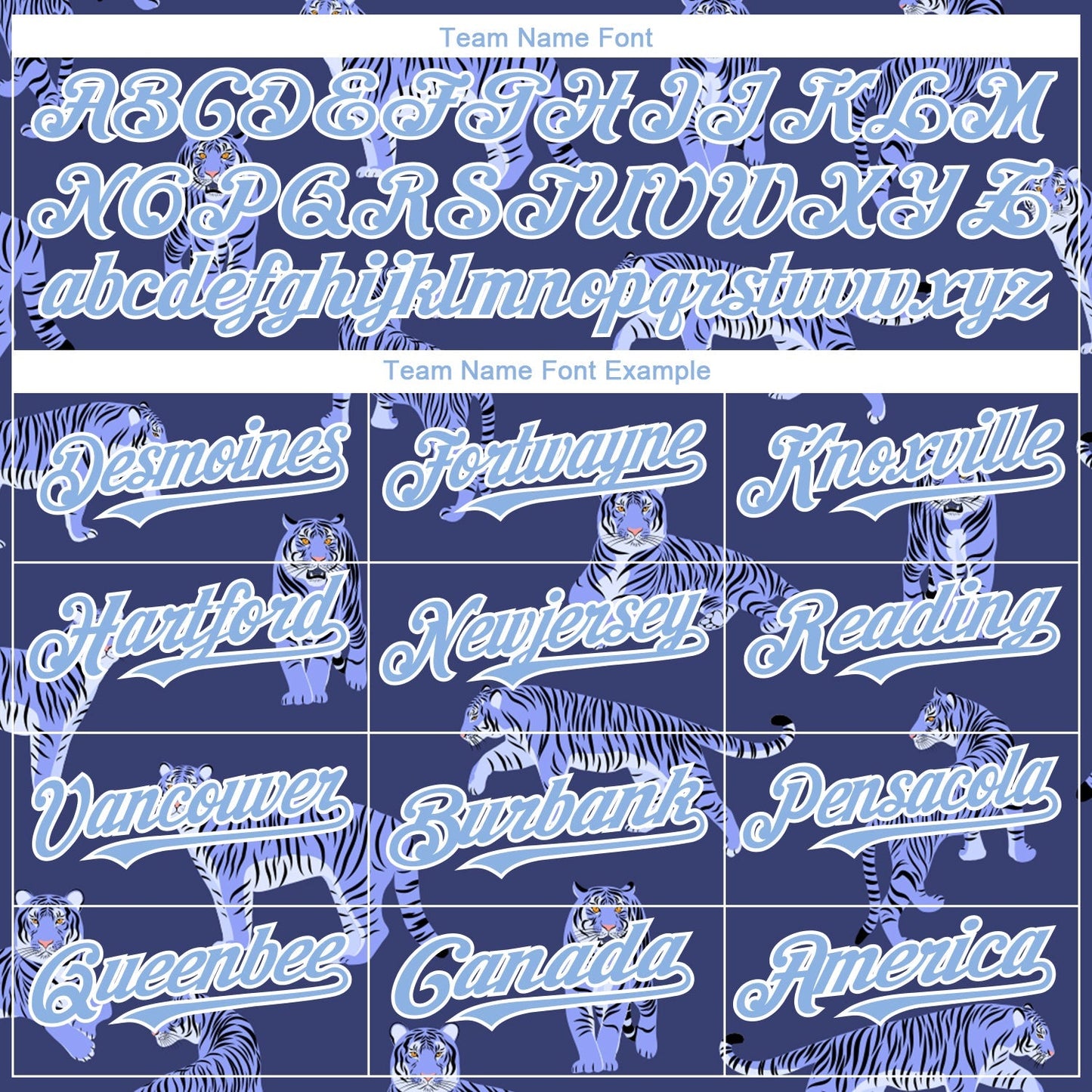 Custom Dark Purple Light Blue-White 3D Pattern Design Tiger Authentic Baseball Jersey baseball jersey product view 4