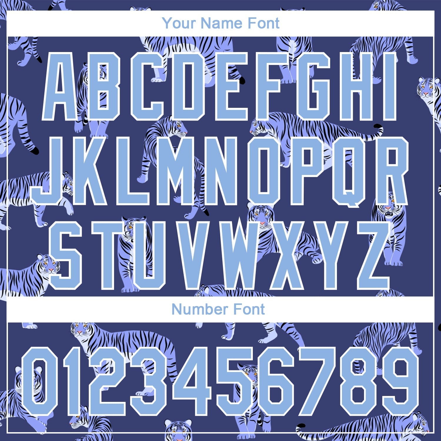 Custom Dark Purple Light Blue-White 3D Pattern Design Tiger Authentic Baseball Jersey baseball jersey product view 5