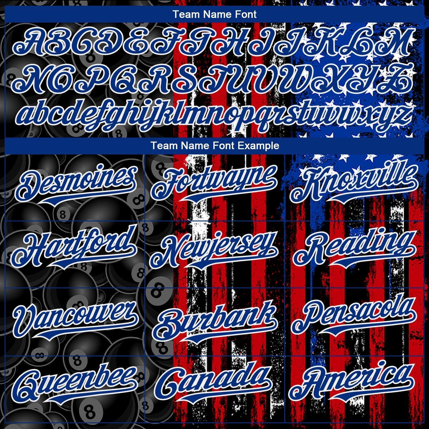 Custom Black Red-Royal 3D Pattern Design Billiards Snooker 8 Ball American Flag Authentic Baseball Jersey baseball jersey product view 4