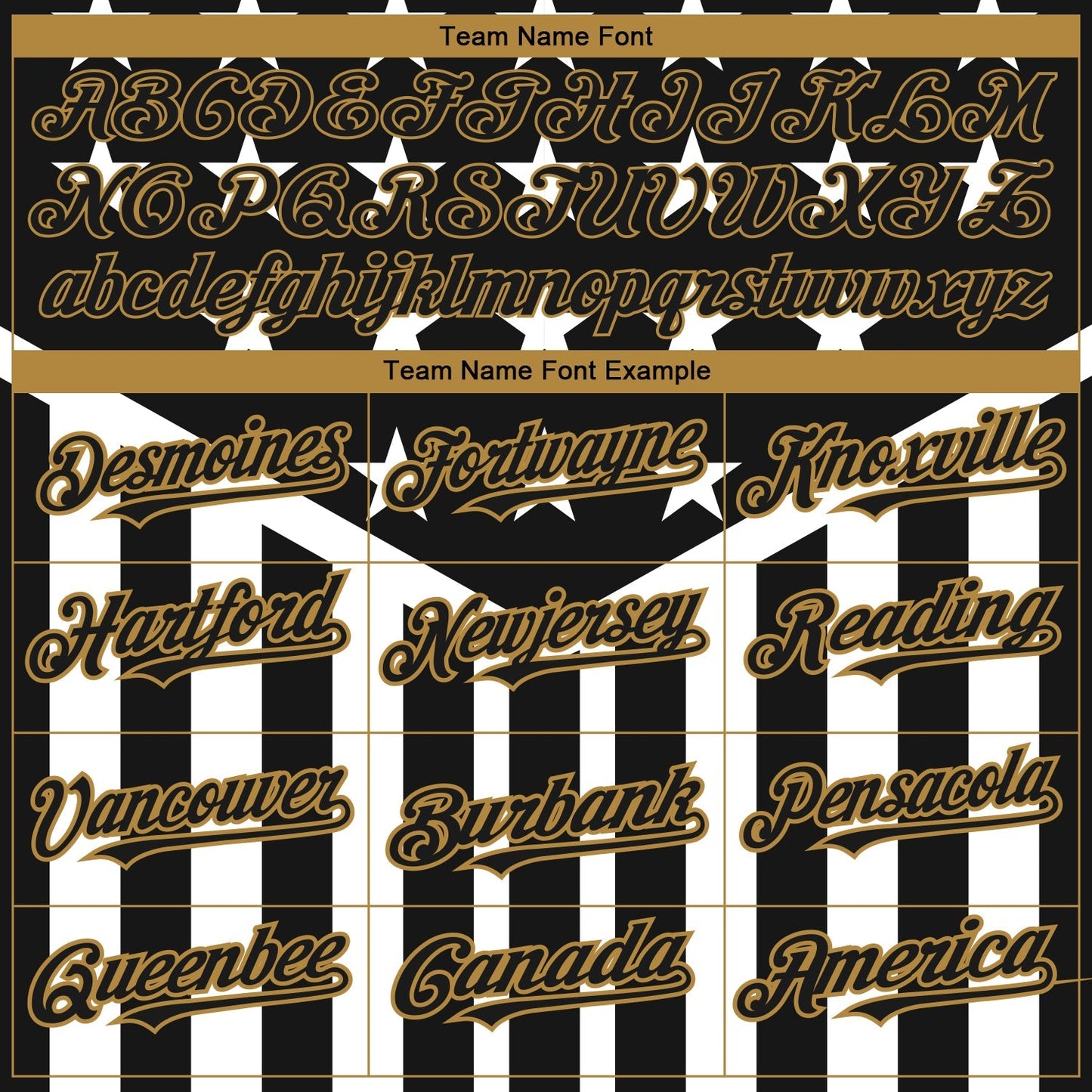 Custom Black Old Gold-White 3D American Flag Authentic Baseball Jersey baseball jersey product view 4