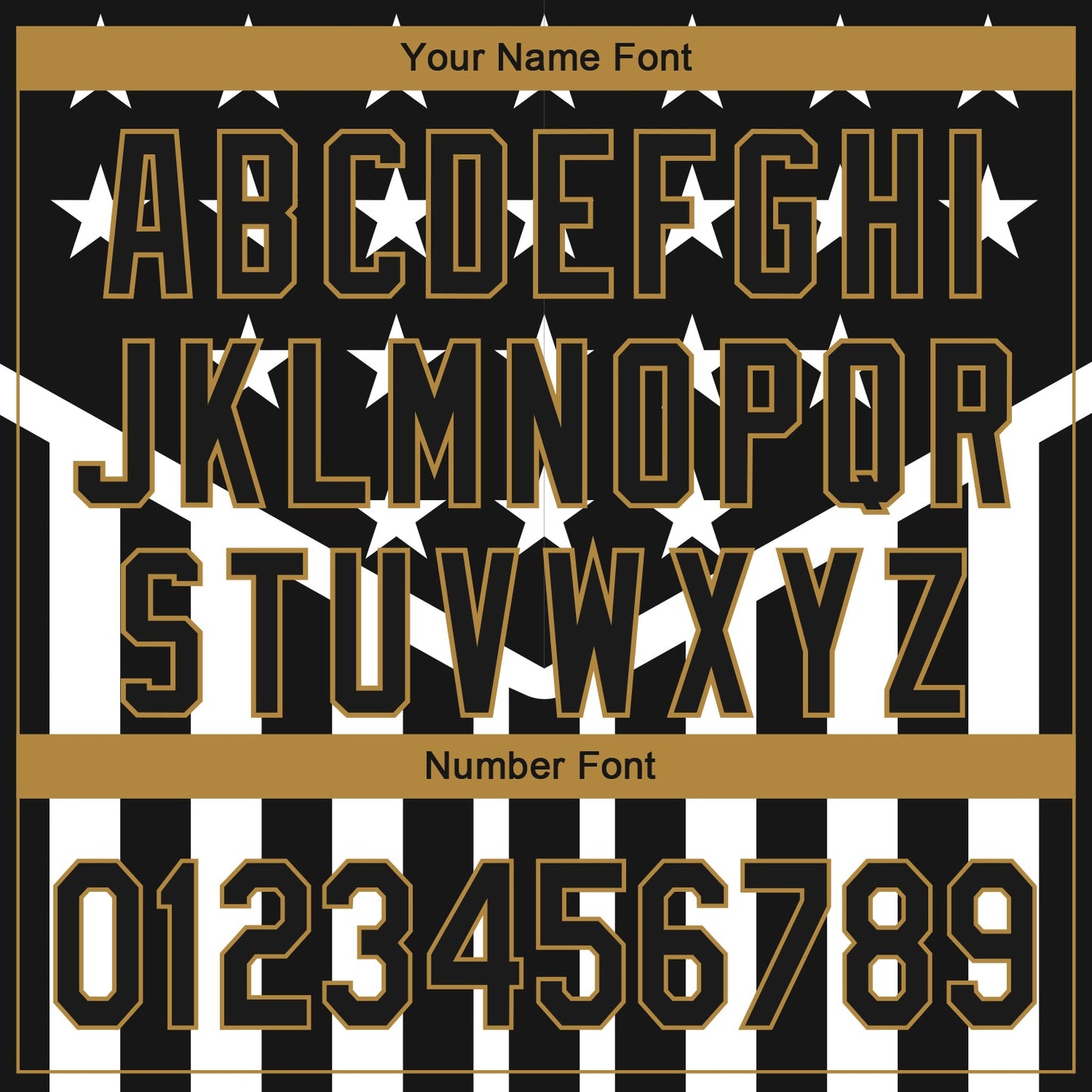 Custom Black Old Gold-White 3D American Flag Authentic Baseball Jersey baseball jersey product view 5