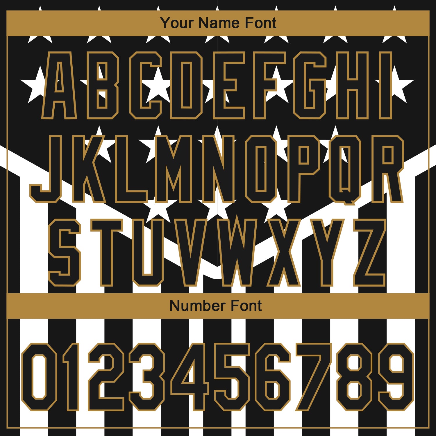 Custom Black Old Gold-White 3D American Flag Authentic Baseball Jersey baseball jersey product view 5
