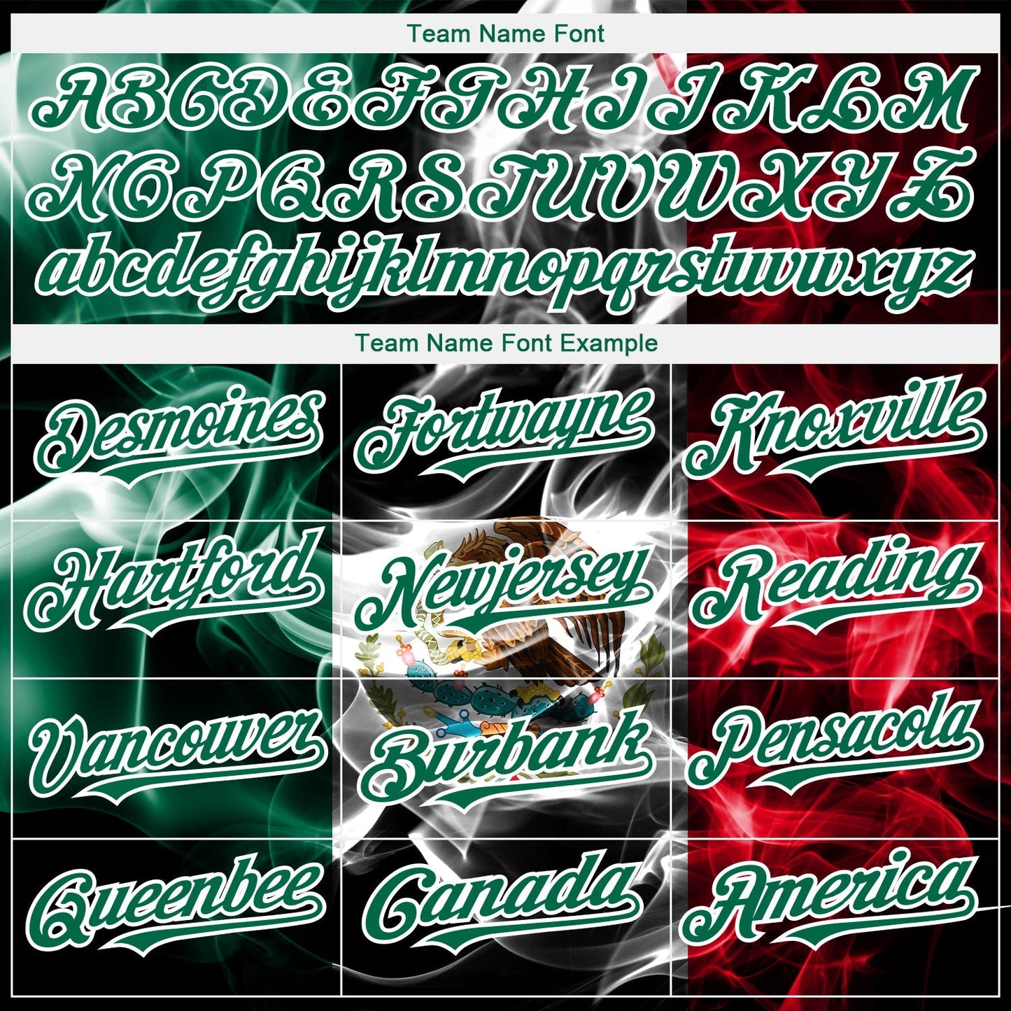 Custom Black Red Kelly Green 3D Mexico Authentic Baseball Jersey baseball jersey product view 4