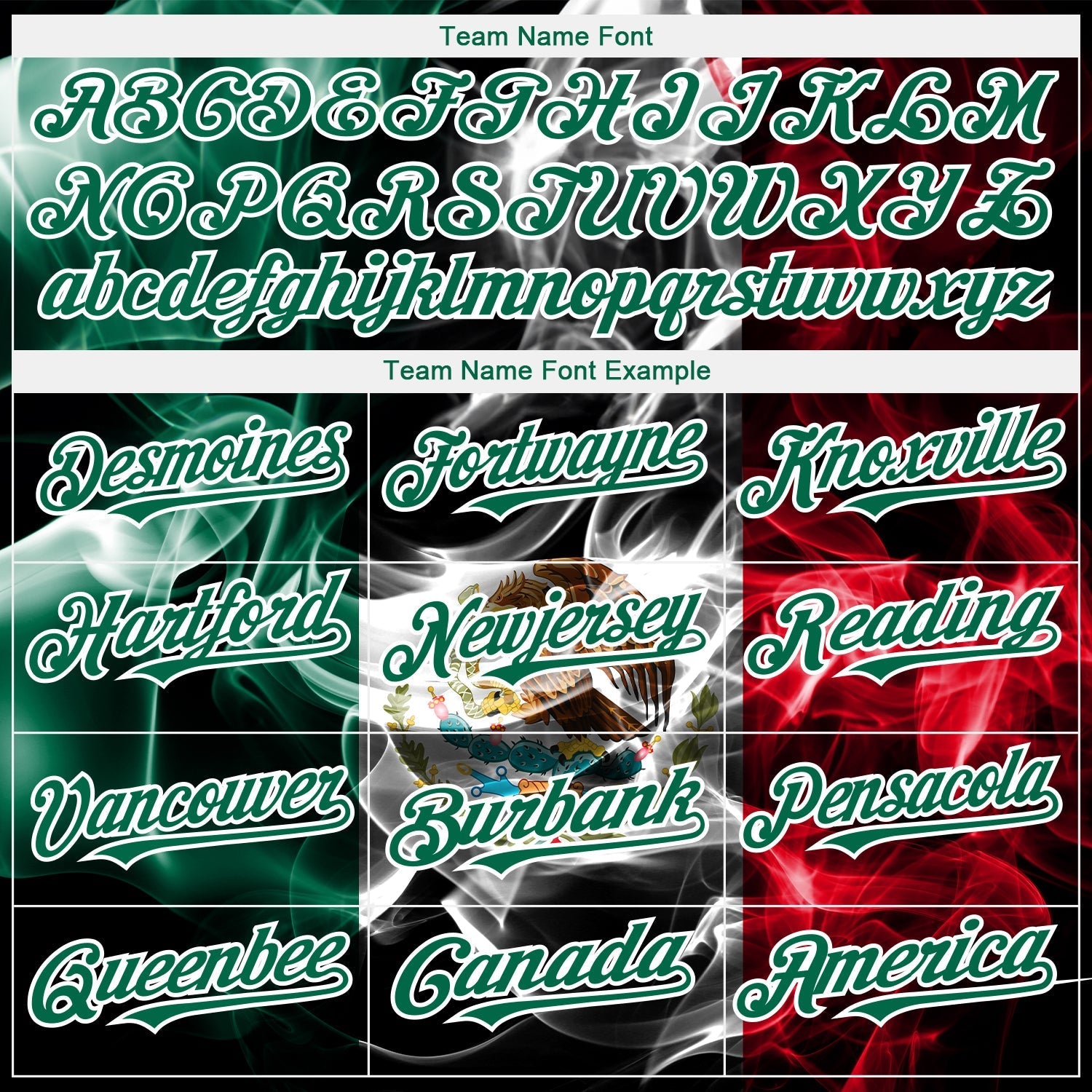 Custom Black Red Kelly Green 3D Mexico Authentic Baseball Jersey baseball jersey product view 4