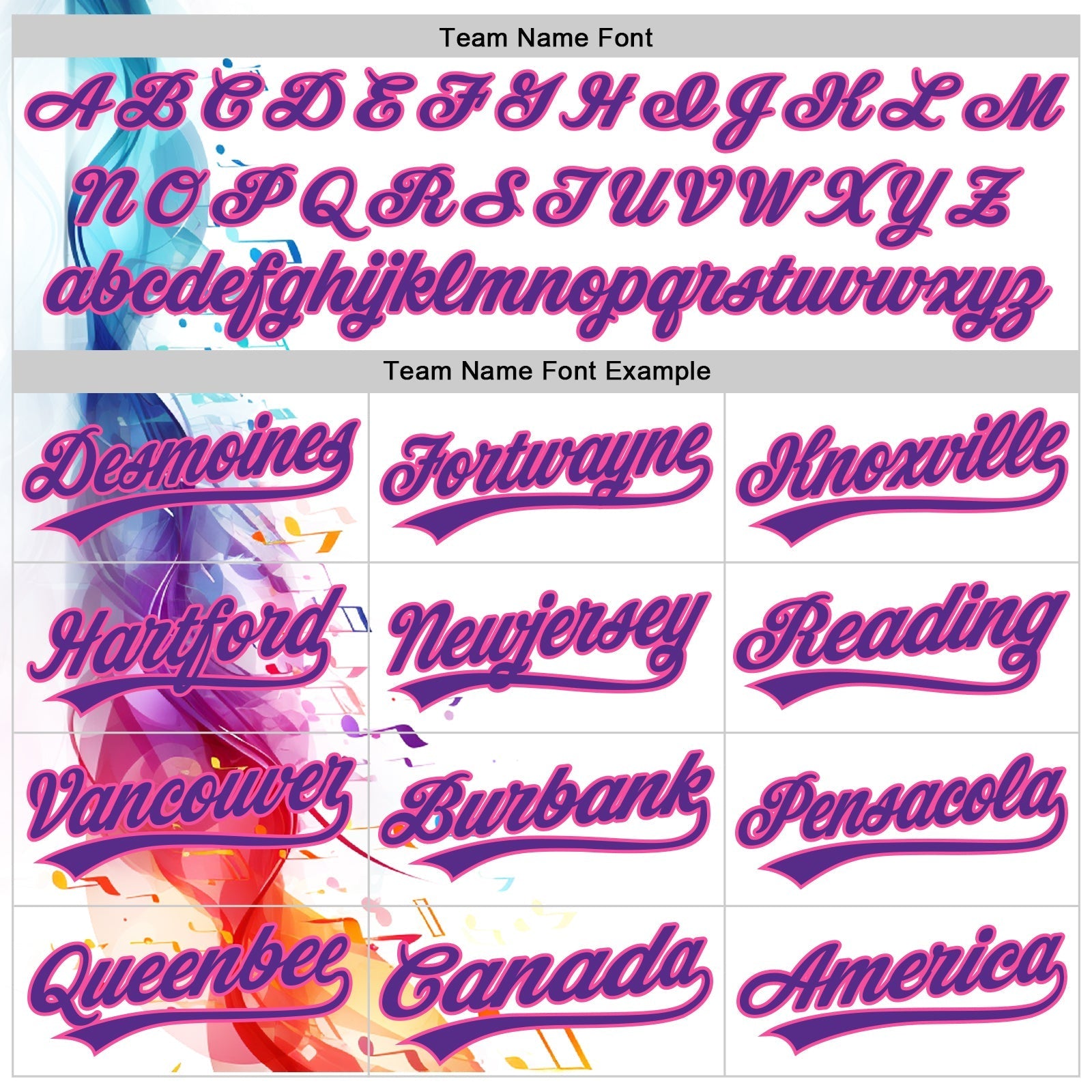 Custom White Purple-Pink 3D Pattern Design Music Festival Colorful Musical Notes Authentic Baseball Jersey baseball jersey product view 4