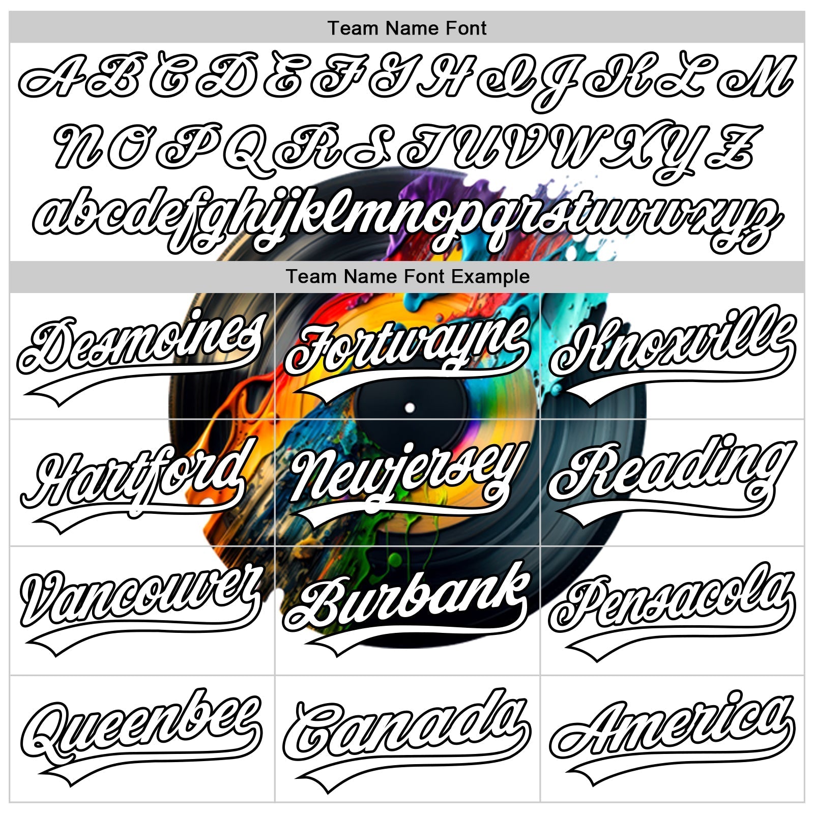 Custom White Black 3D Pattern Design Music Festival Record With Colorful Splatter Authentic Baseball Jersey baseball jersey product view 4