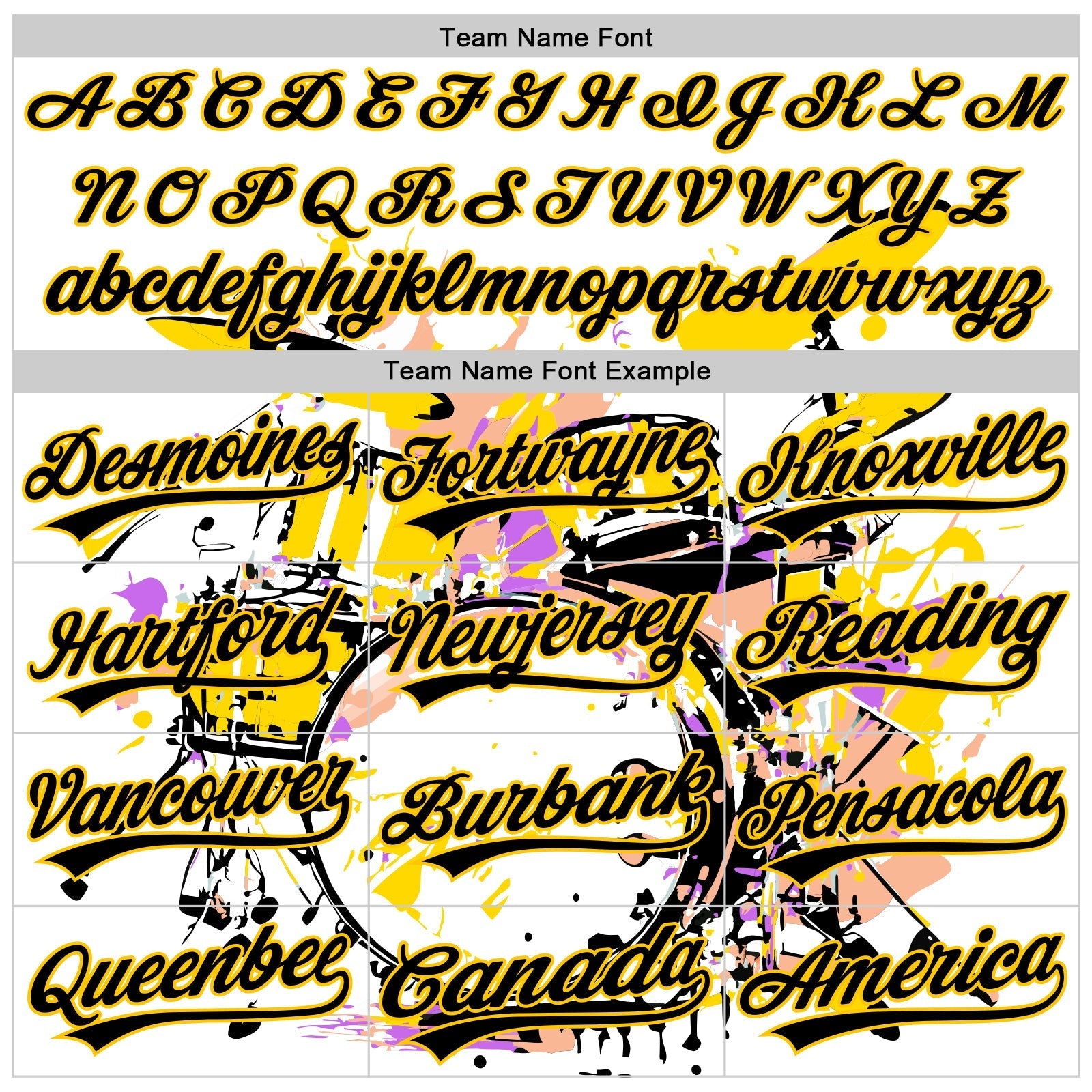 Custom White Black-Yellow 3D Pattern Design Music Festival Abstract Drum Set In Splash Authentic Baseball Jersey baseball jersey product view 4