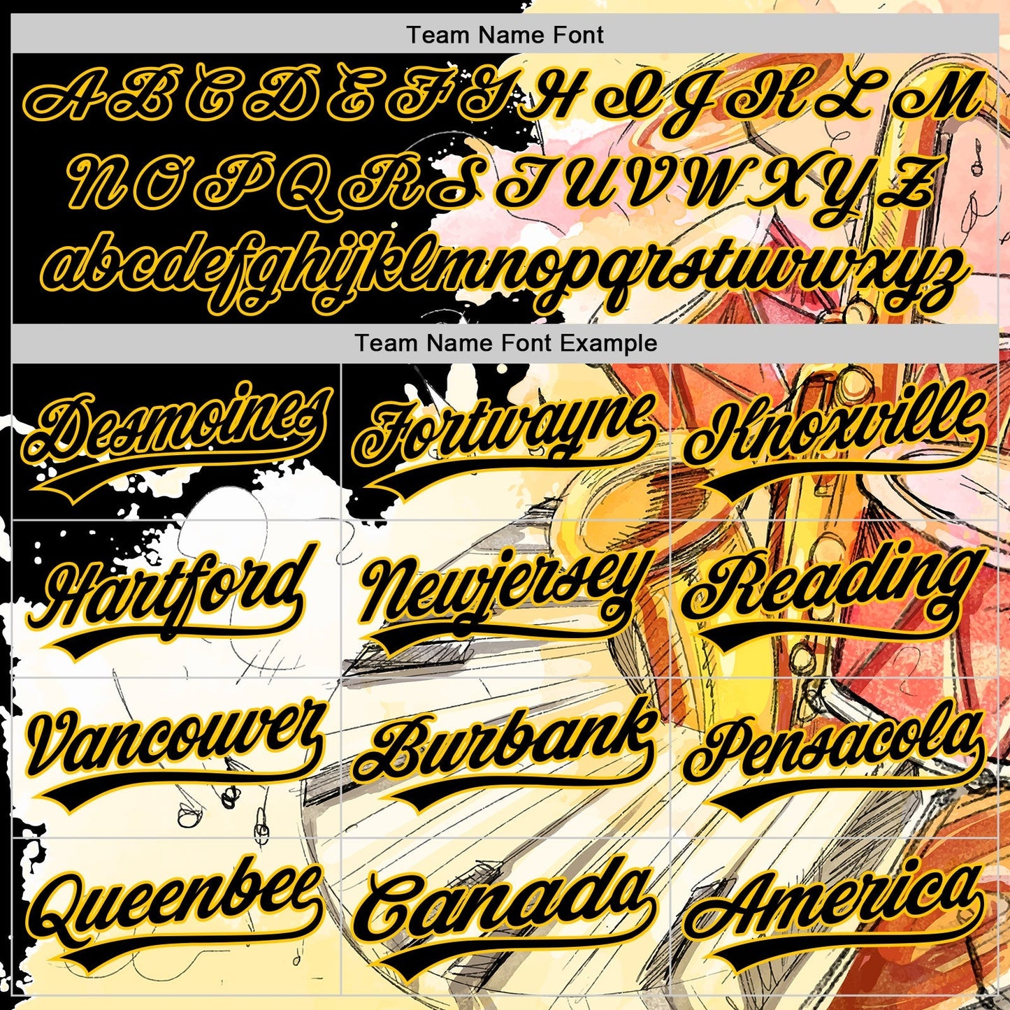 Custom White Black-Yellow 3D Pattern Design Music Festival Watercolor International Jazz Day Authentic Baseball Jersey baseball jersey product view 4