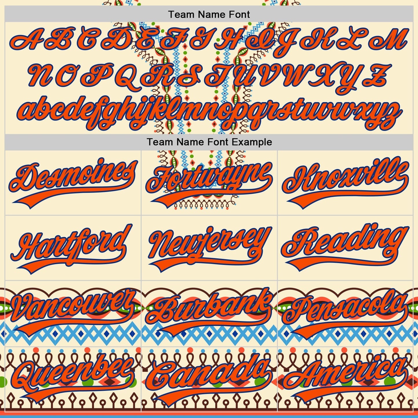 Custom Cream Orange-Royal 3D Pattern Design Traditional African Ethnic Style Authentic Baseball Jersey baseball jersey product view 3