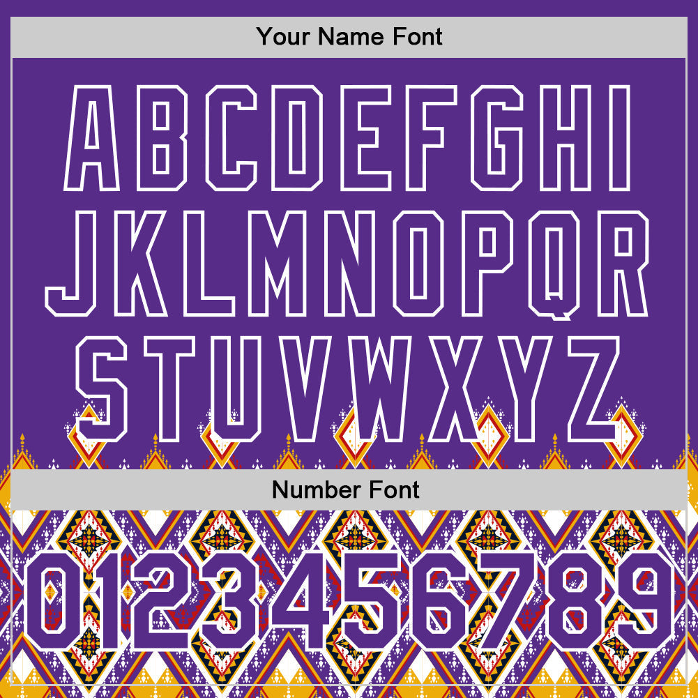 Custom Purple White 3D Pattern Design Traditional African Ethnic Style Authentic Baseball Jersey baseball jersey product view 4