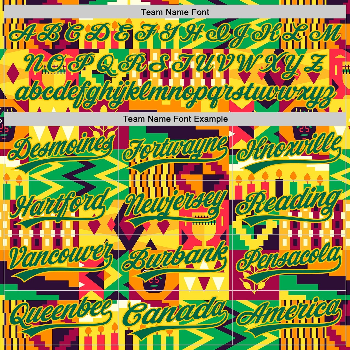 Custom Yellow Kelly Green 3D Pattern Design African Happy Kwanzaa Authentic Baseball Jersey baseball jersey product view 3