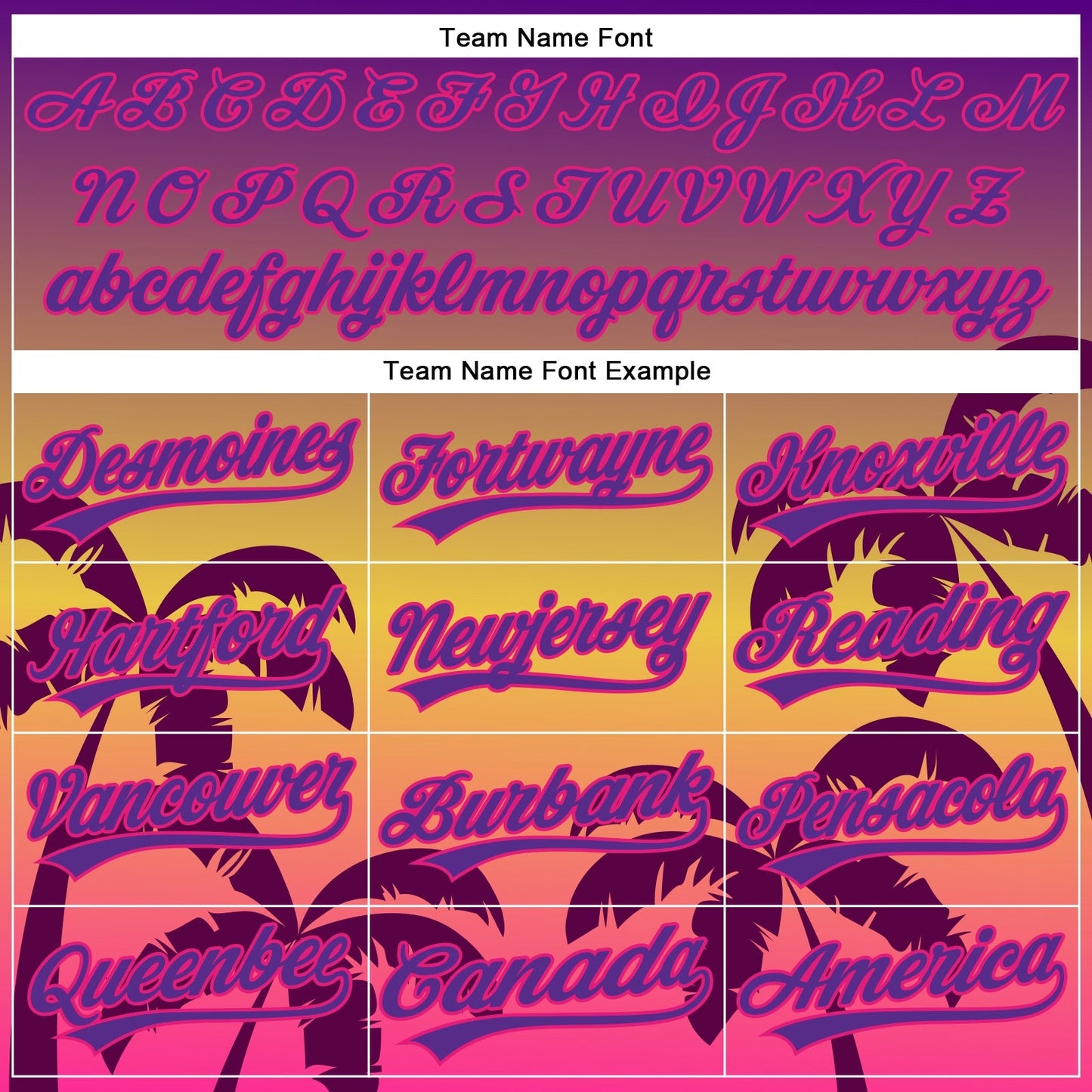 Custom Purple Hot Pink 3D Pattern Design Hawaii Palm Trees Authentic Baseball Jersey baseball jersey product view 4