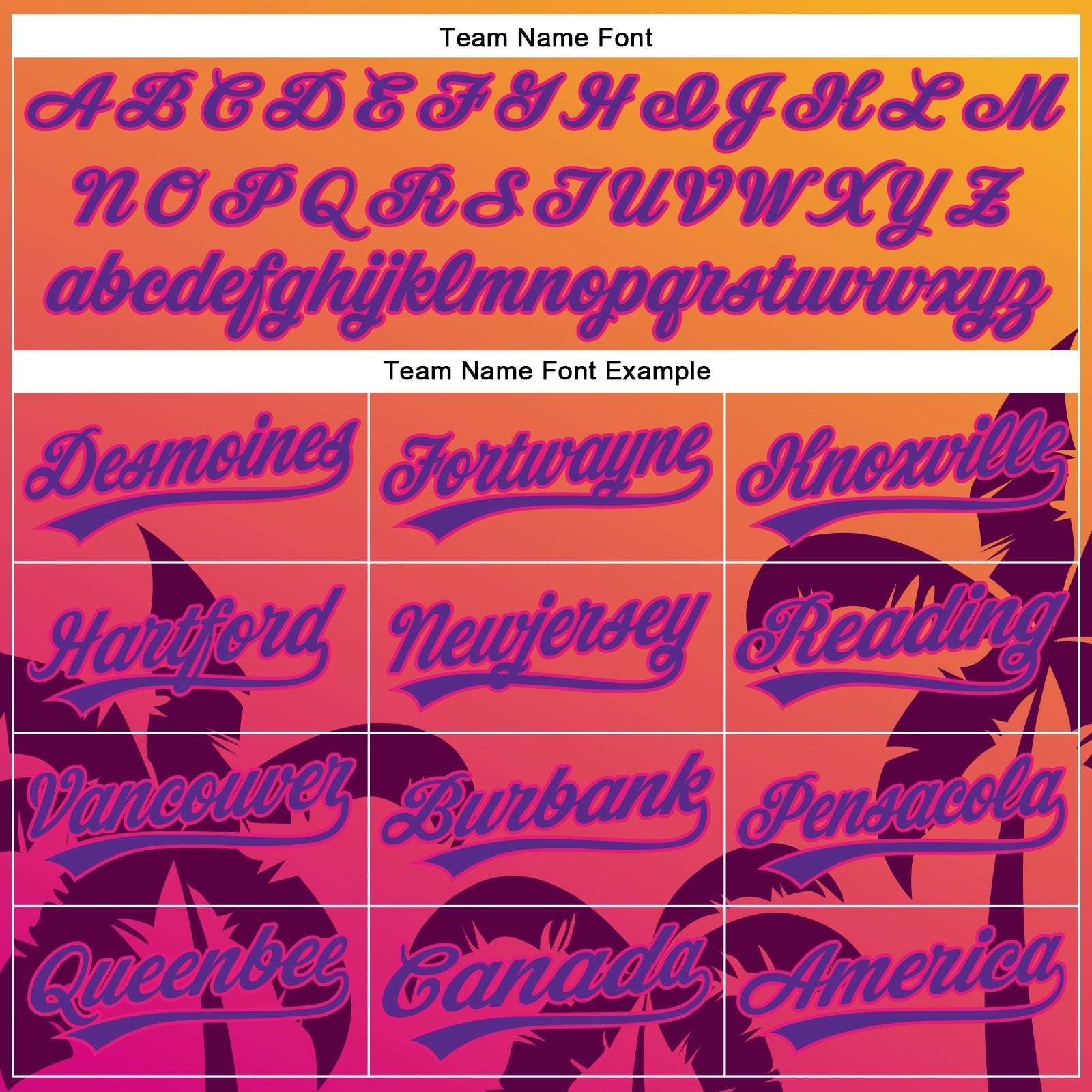Custom Gold Purple-Hot Pink 3D Pattern Design Hawaii Palm Trees Authentic Baseball Jersey baseball jersey product view 4