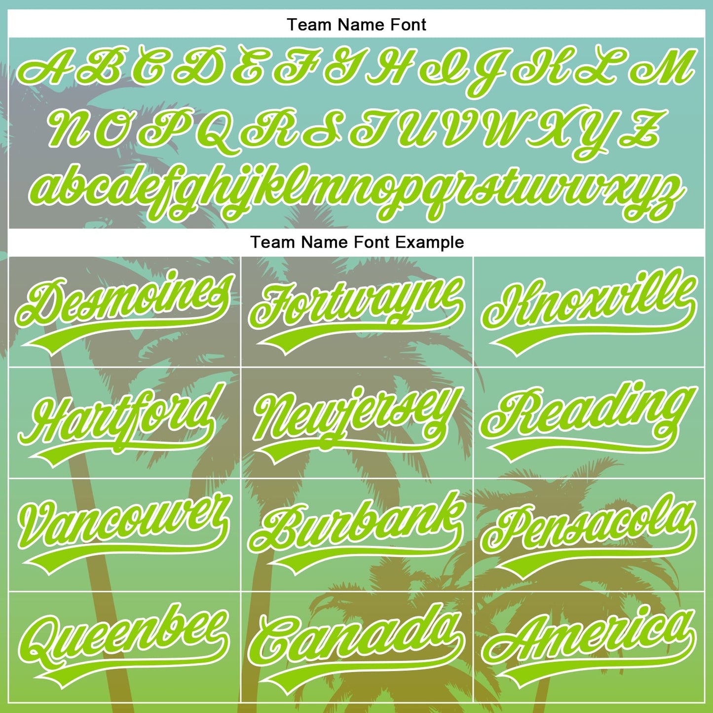 Custom Aqua Neon Green-White 3D Pattern Design Hawaii Palm Trees Authentic Baseball Jersey baseball jersey product view 4