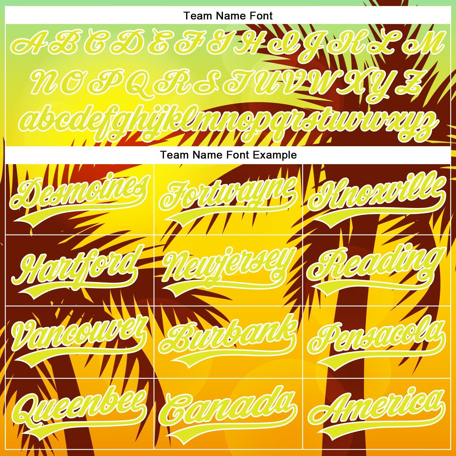 Custom Gold Neon Yellow-White 3D Pattern Design Hawaii Palm Trees Authentic Baseball Jersey baseball jersey product view 4