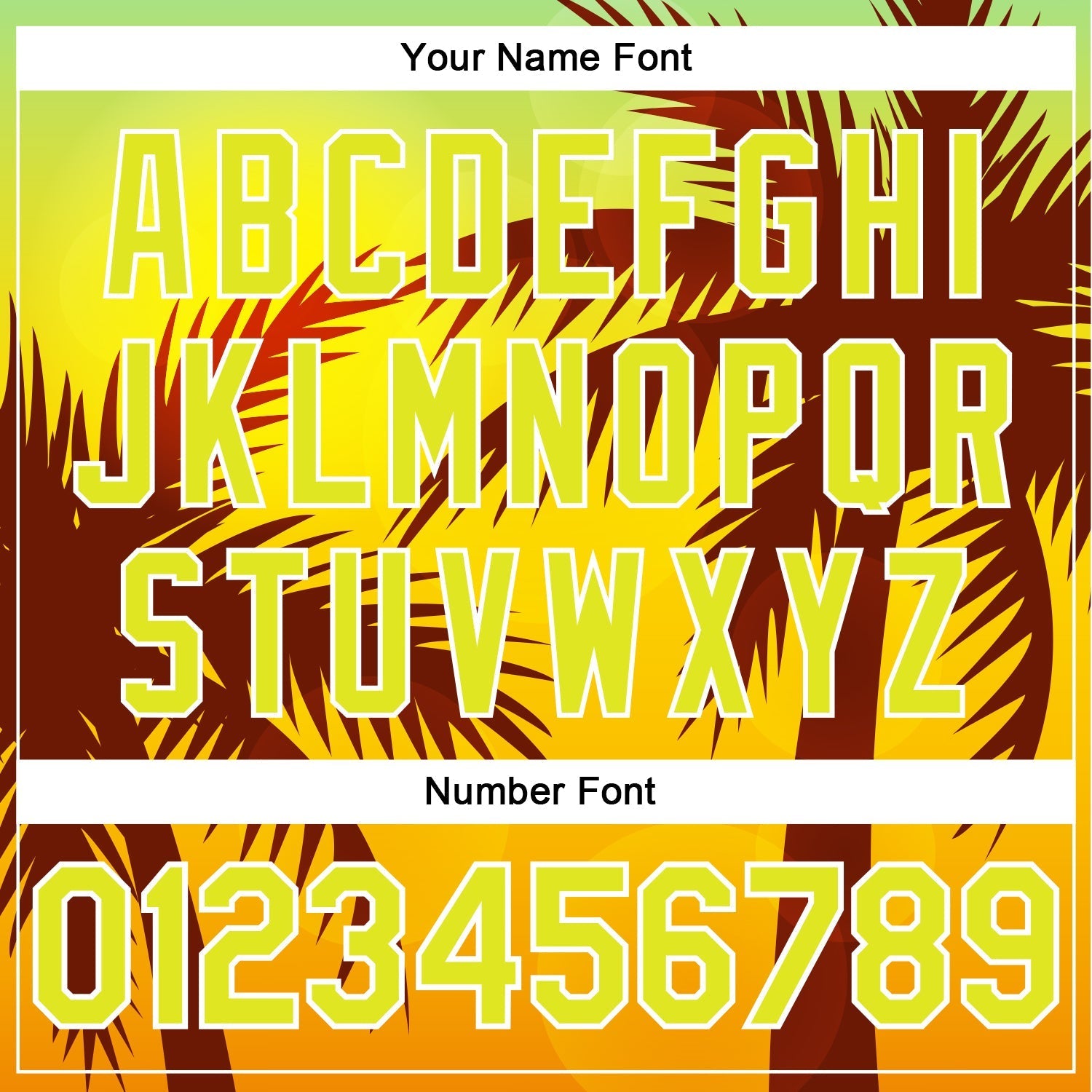 Custom Gold Neon Yellow-White 3D Pattern Design Hawaii Palm Trees Authentic Baseball Jersey baseball jersey product view 5