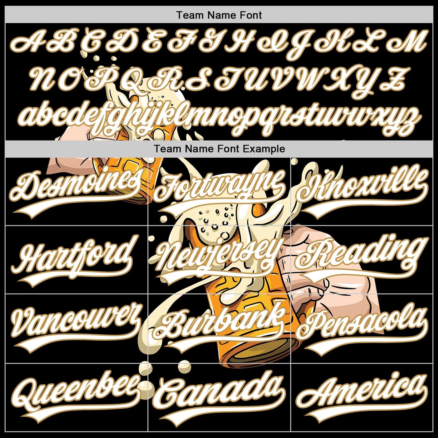 Custom Black White-Old Gold 3D Pattern Design Beer Festival Authentic Baseball Jersey baseball jersey product view 4