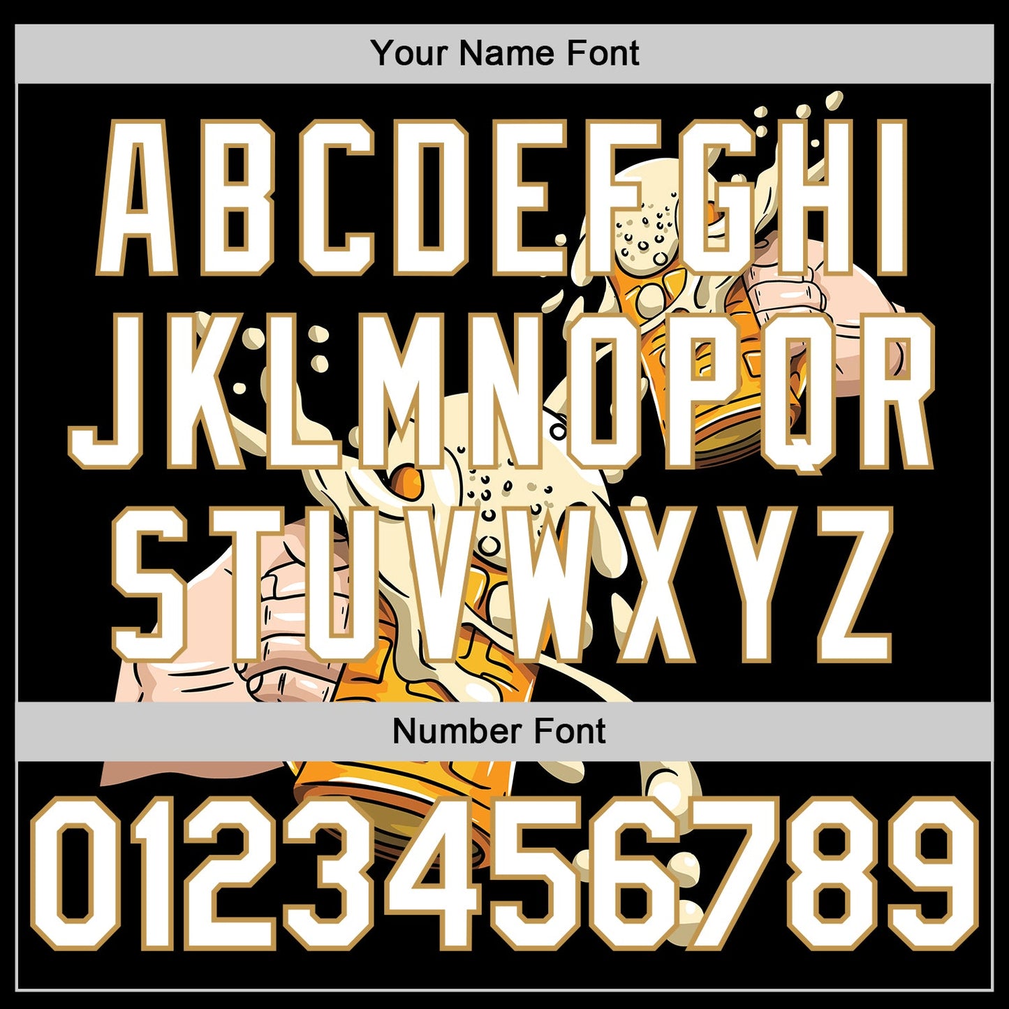Custom Black White-Old Gold 3D Pattern Design Beer Festival Authentic Baseball Jersey baseball jersey product view 5