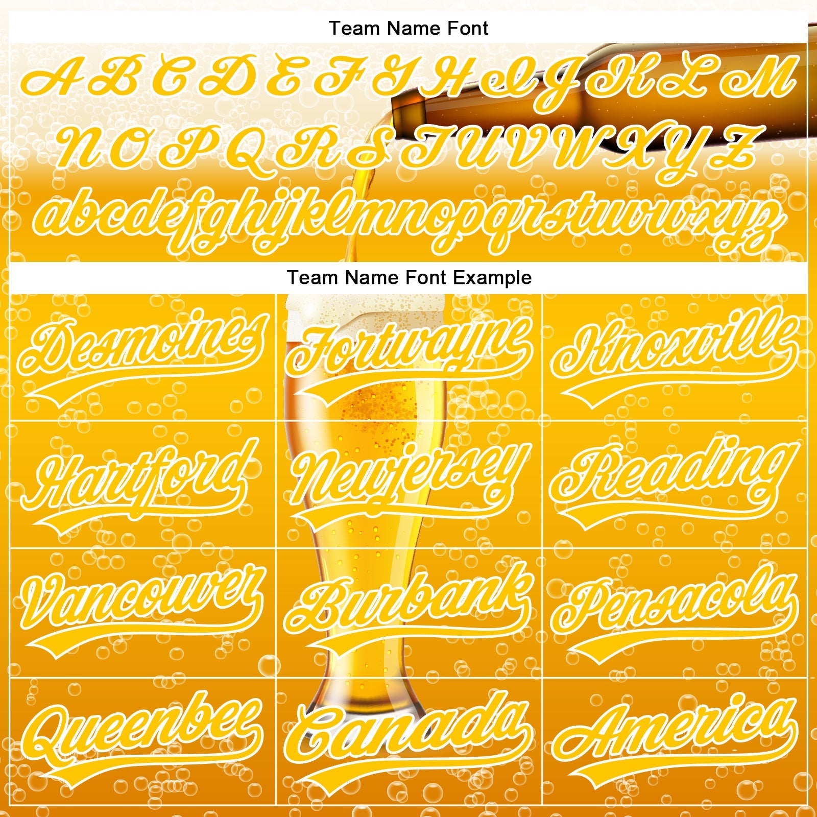 Custom Yellow White 3D Pattern Design Beer Authentic Baseball Jersey baseball jersey product view 4