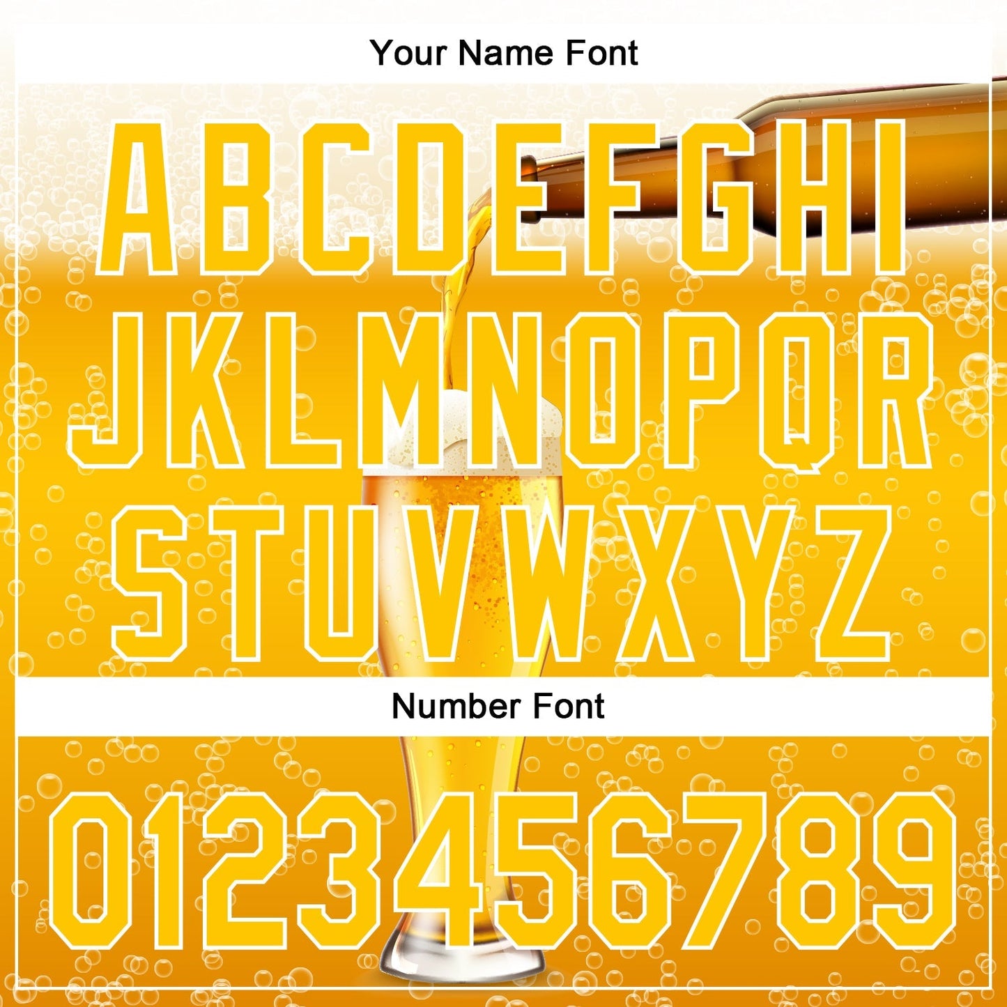 Custom Yellow White 3D Pattern Design Beer Authentic Baseball Jersey baseball jersey product view 5
