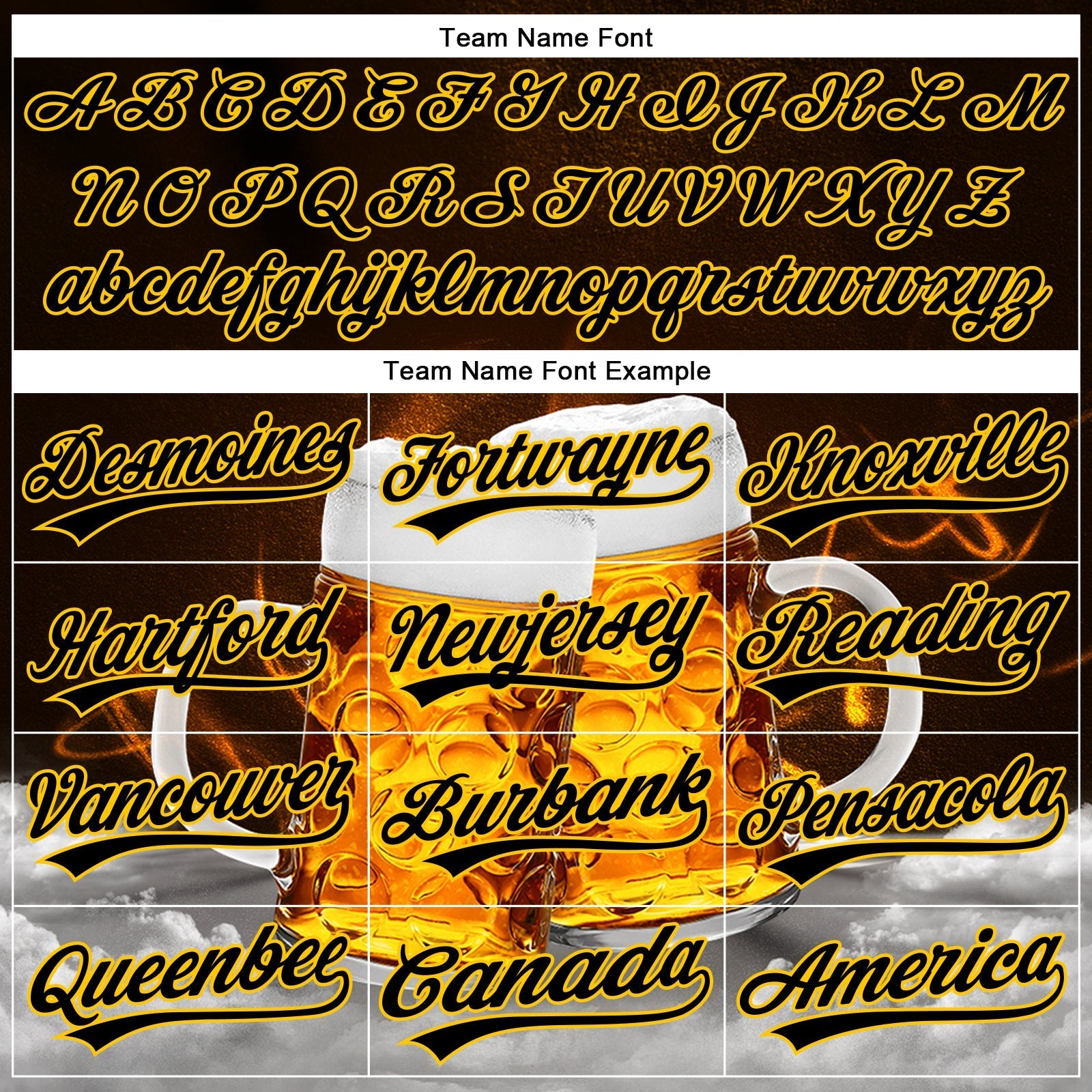 Custom Black Yellow 3D Pattern Design Beer Festival Authentic Baseball Jersey baseball jersey product view 4