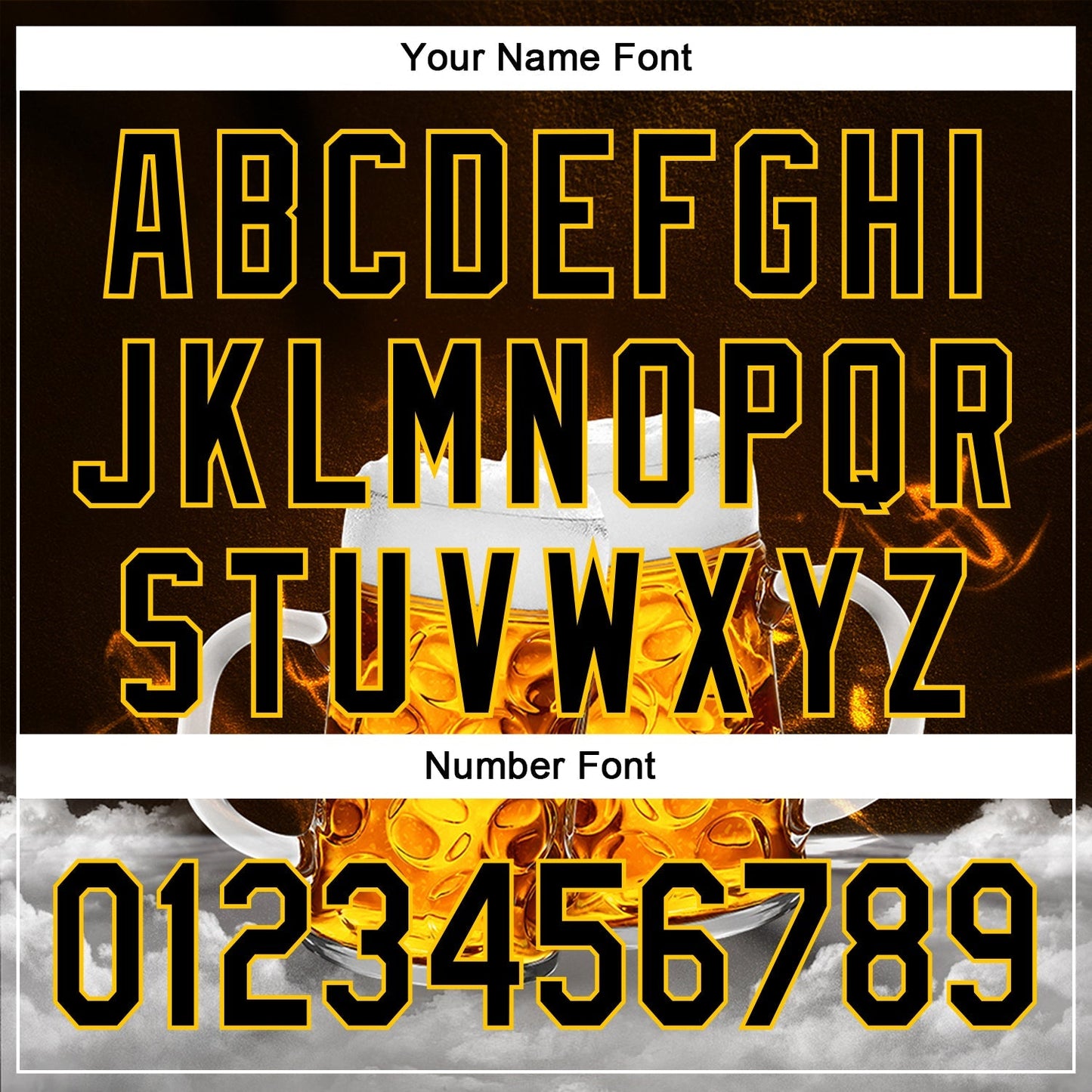 Custom Black Yellow 3D Pattern Design Beer Festival Authentic Baseball Jersey baseball jersey product view 5