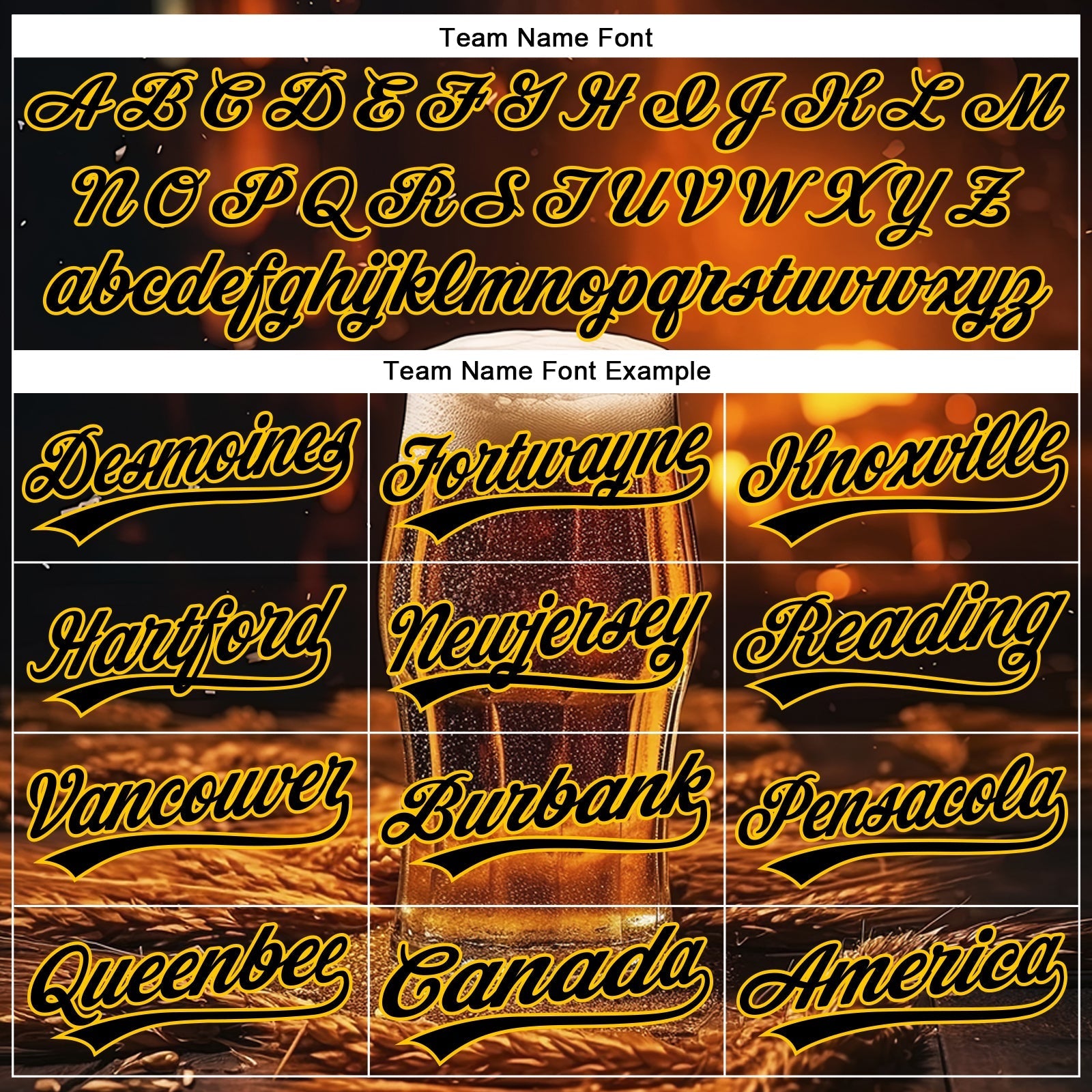 Custom Black Yellow 3D Pattern Design International Beer Day Authentic Baseball Jersey baseball jersey product view 4