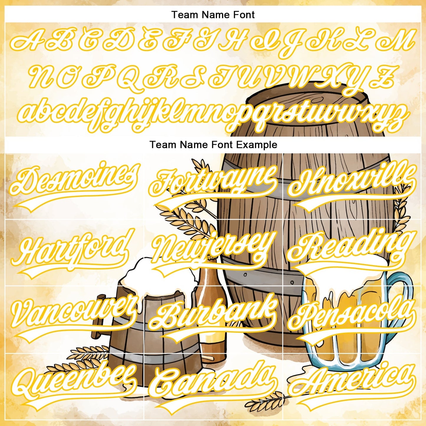 Custom White Yellow 3D Pattern Design International Beer Day Authentic Baseball Jersey baseball jersey product view 4