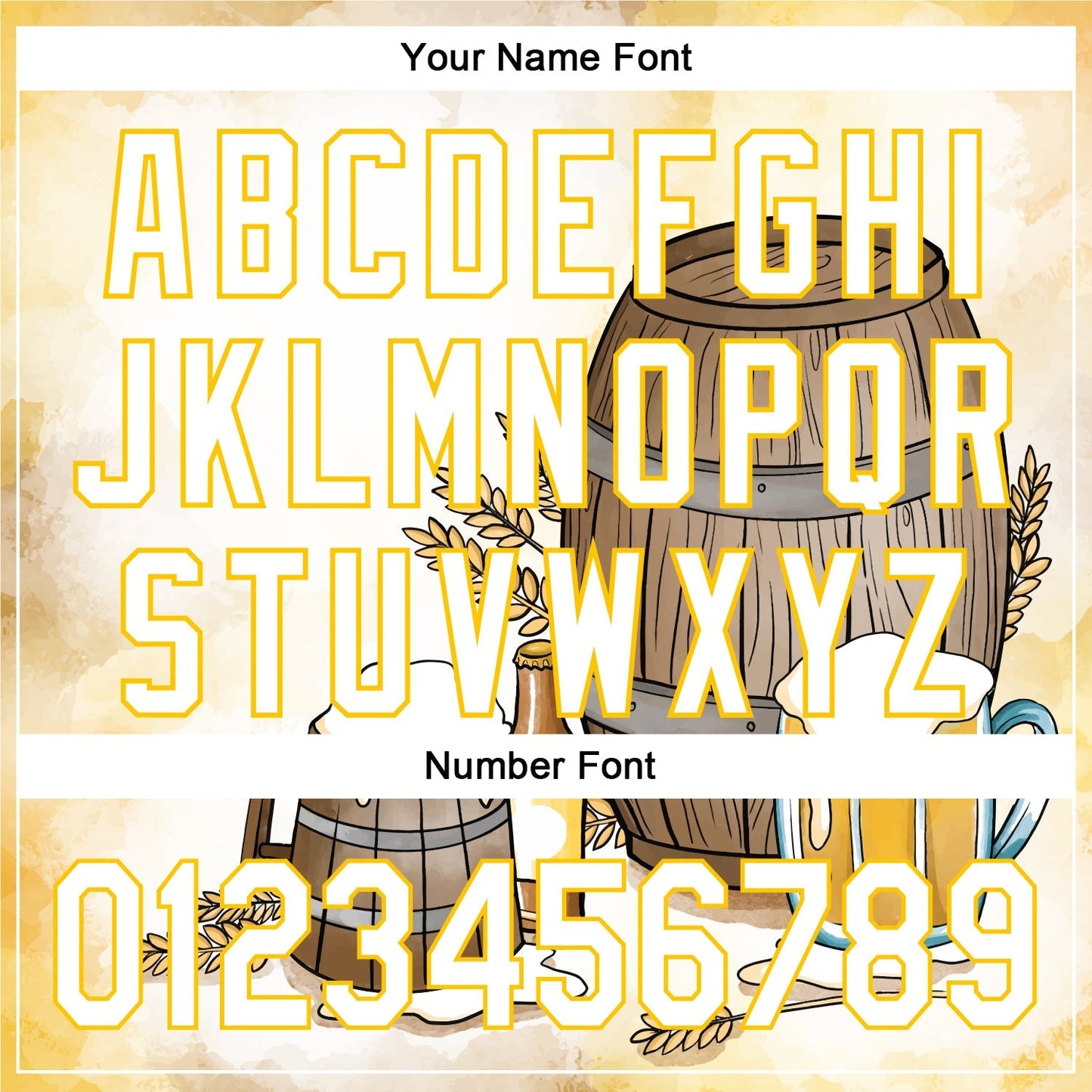 Custom White Yellow 3D Pattern Design International Beer Day Authentic Baseball Jersey baseball jersey product view 5