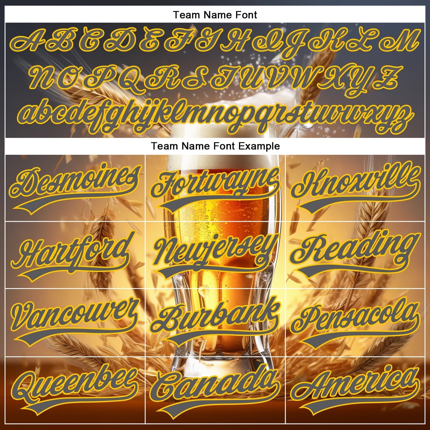 Custom Steel Gray Yellow 3D Pattern Design International Beer Day Authentic Baseball Jersey baseball jersey product view 4
