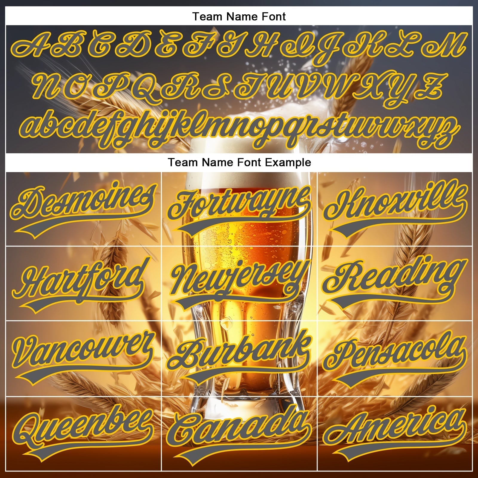 Custom Steel Gray Yellow 3D Pattern Design International Beer Day Authentic Baseball Jersey baseball jersey product view 4